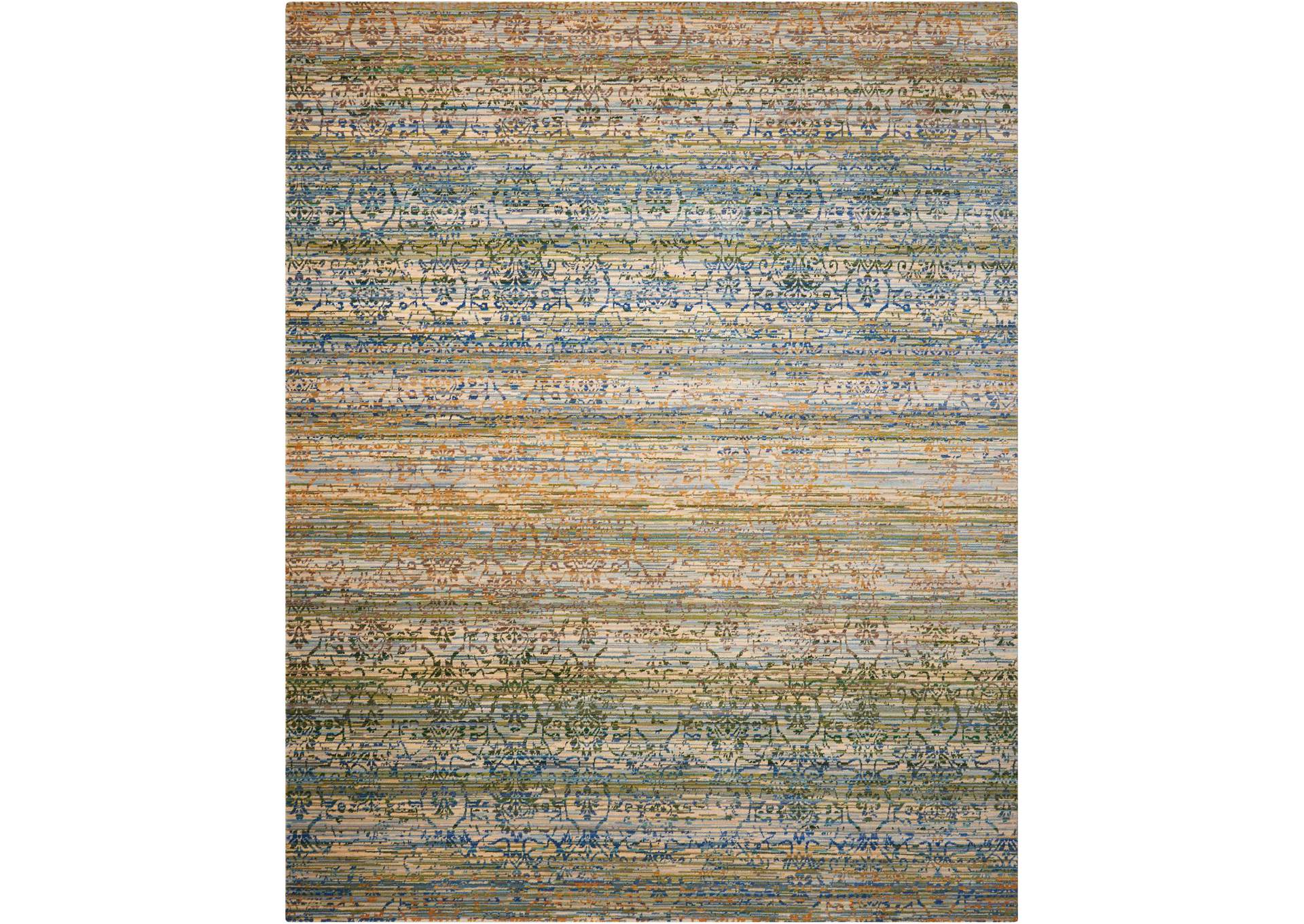 Nourison Rhapsody RH003 Beige and Blue 10'x14' Rug,Nourison