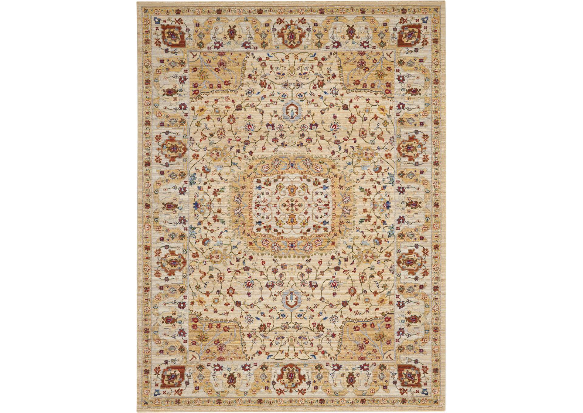 Nourison Majestic 9'x12' Light Orange Multicolor Persian Area Rug,Nourison
