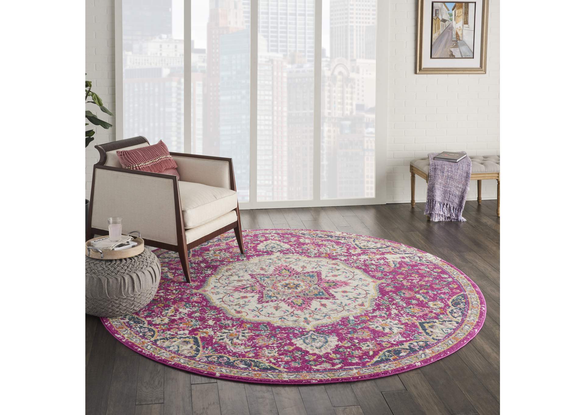 Nourison Passion Bohemian Pink Colored Area Rug,Nourison