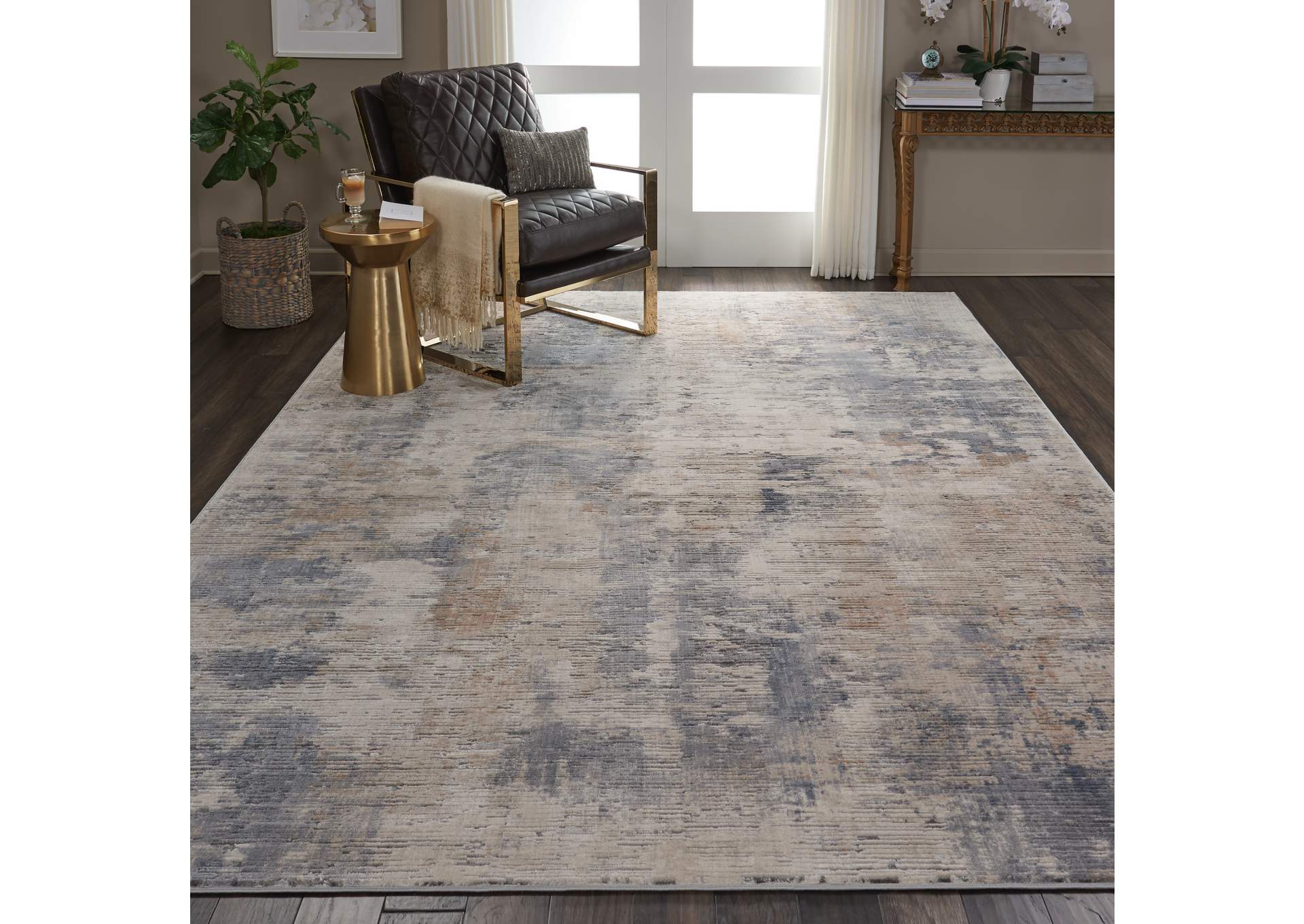 Nourison Rustic Textures RUS05 Beige and Grey 8'x11' Oversized Rug,Nourison