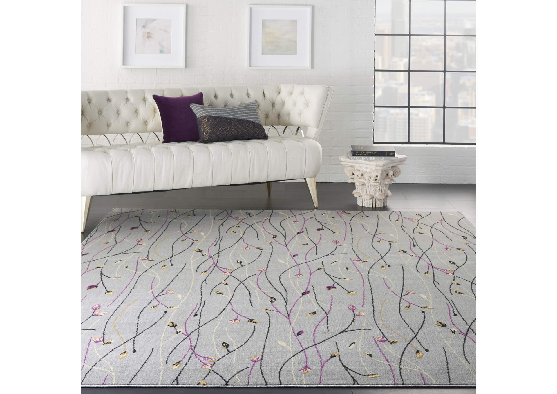 Nourison Grafix GRF15 Grey 8'x10' Large Rug,Nourison