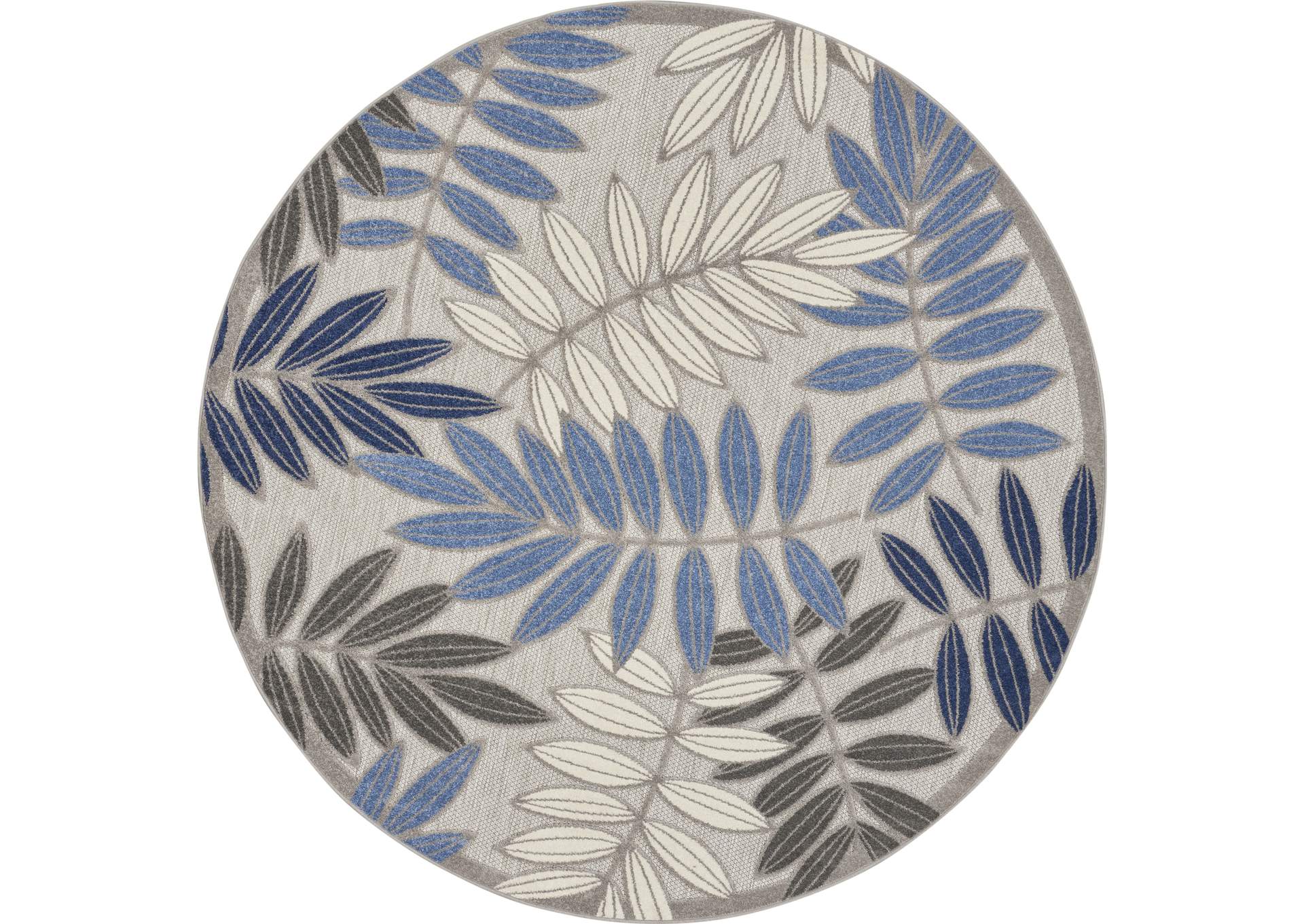 Nourison Aloha 8'xRound Blue Patio Area Rug,Nourison