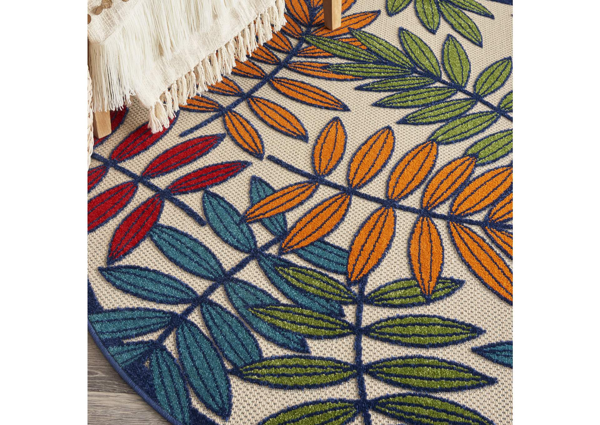 Nourison Aloha ALH18 Multicolor 5'xRound Indoor-outdoor Rug,Nourison