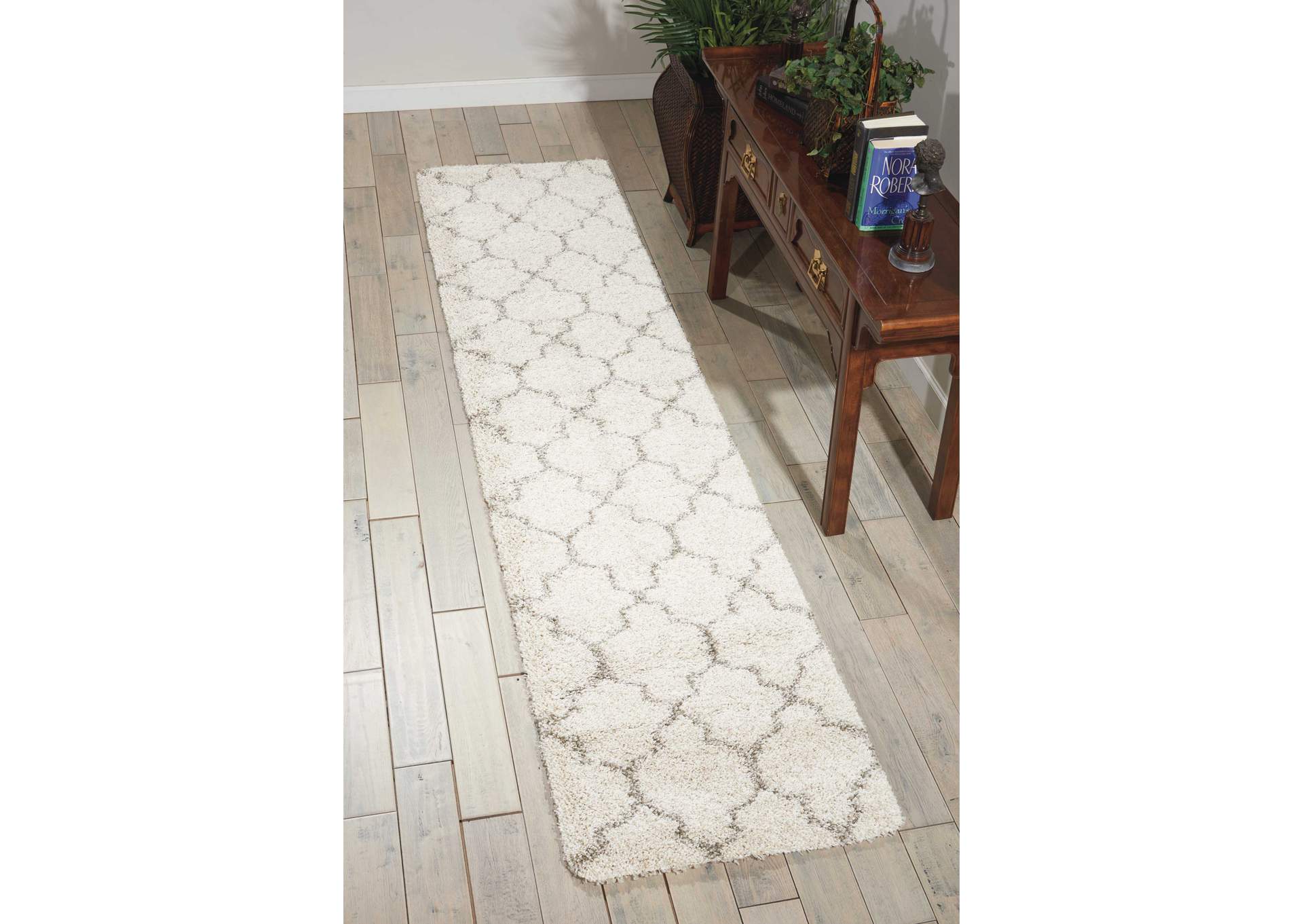 Nourison Amore AMOR2 Beige 10' Runner Hallway Rug,Nourison