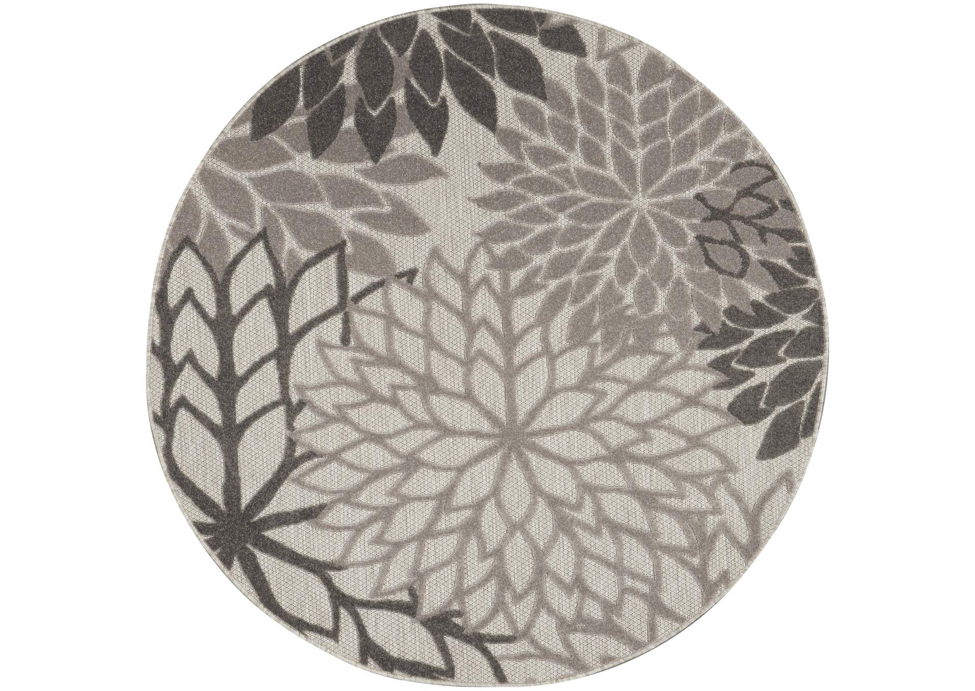 Nourison Aloha 5' Round Silver Grey Area Rug,Nourison