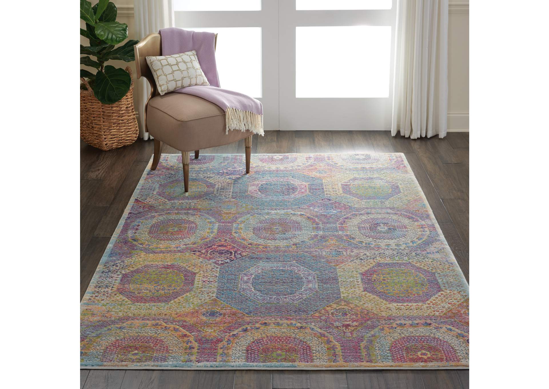 Nourison Ankara Global ANR05 Multicolor 4'x6' Boho Area Rug,Nourison
