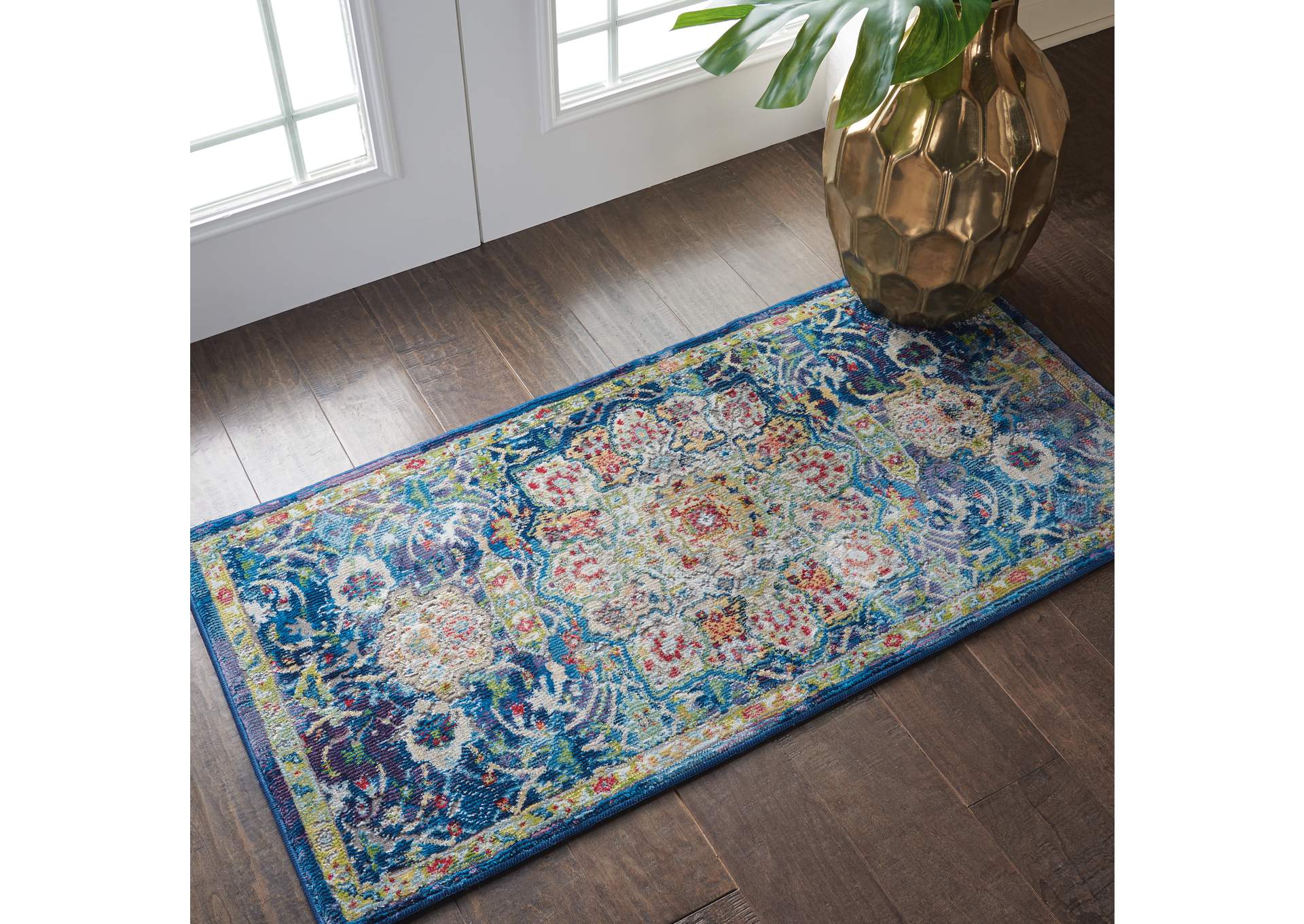 Nourison Ankara Global ANR03 Blue Oushak Area Rug,Nourison