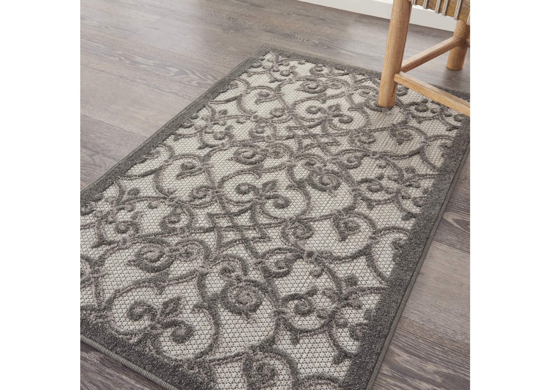 Nourison Aloha 3'x4' Grey Patio Area Rug,Nourison