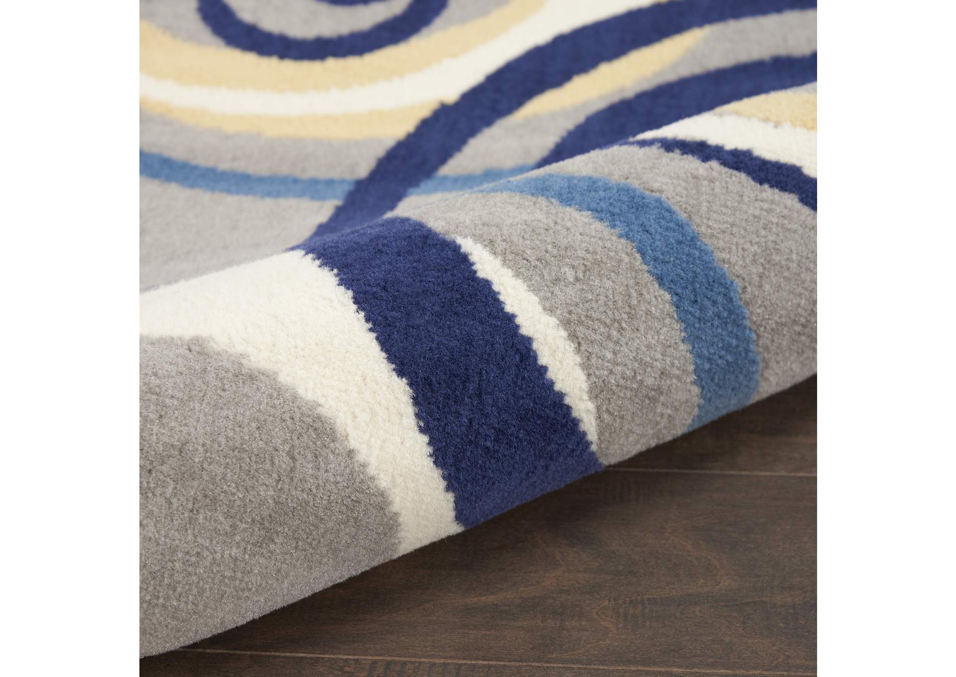 Nourison Grafix GRF21 Grey and Blue 8'x10' Large Rug,Nourison