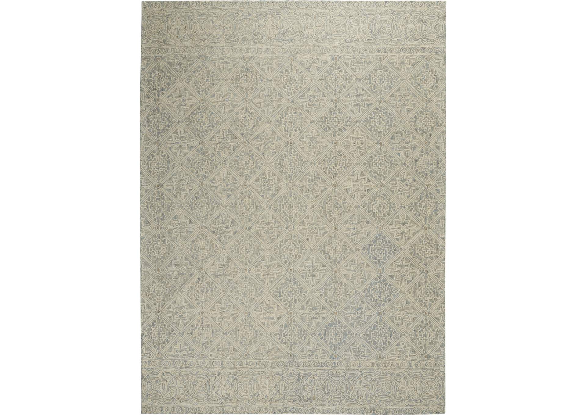 Nourison Azura AZM01 Light Blue and White 8'x11' Oversized Handcrafted Rug,Nourison