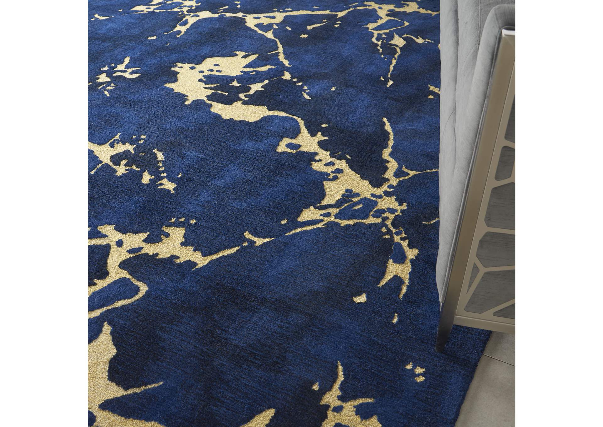 Nourison Symmetry SMM09 Navy Blue Artistic Oversized Rug,Nourison