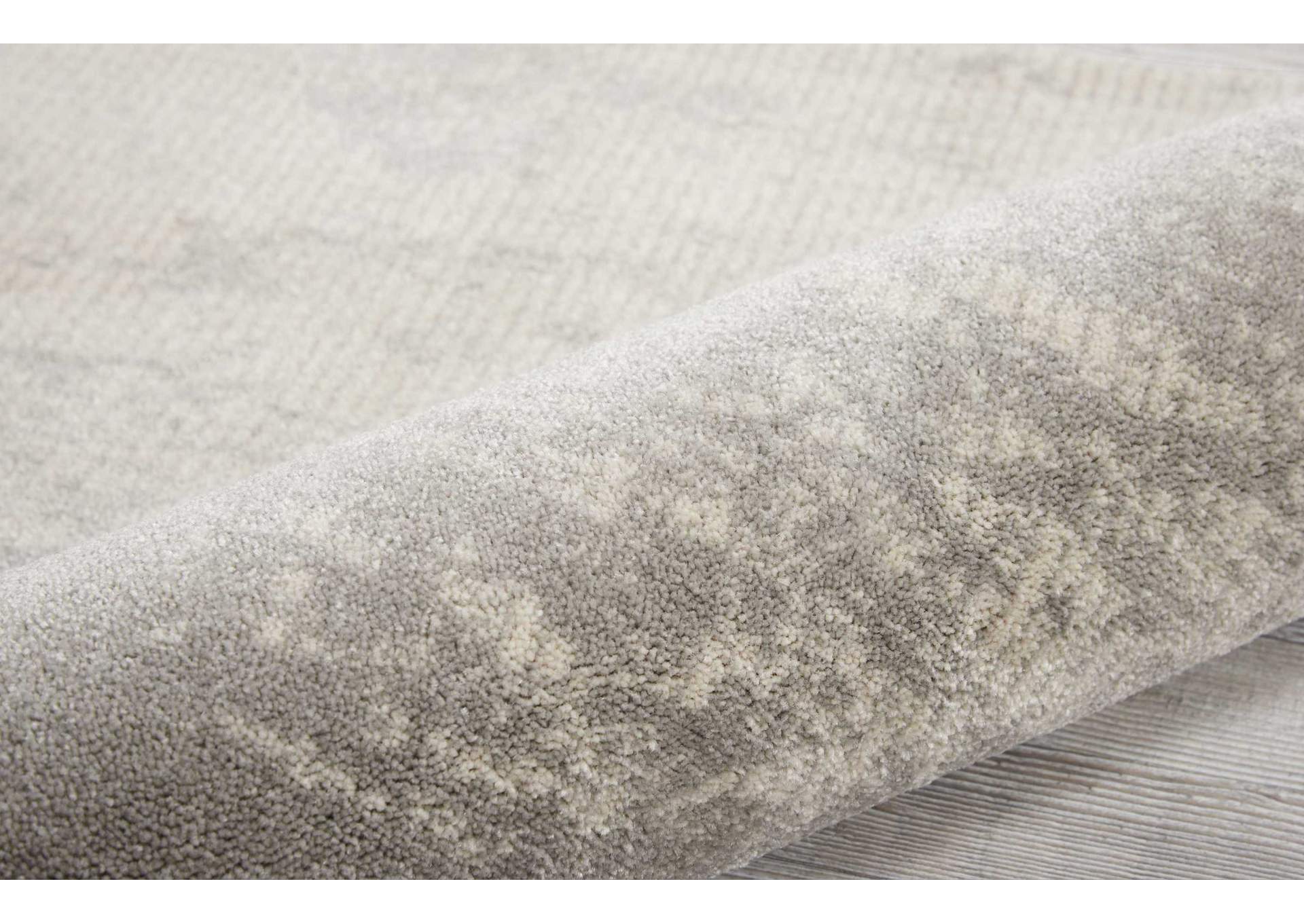 Nourison Maxell MAE12 Grey and White 8' Runner Hallway Rug,Nourison