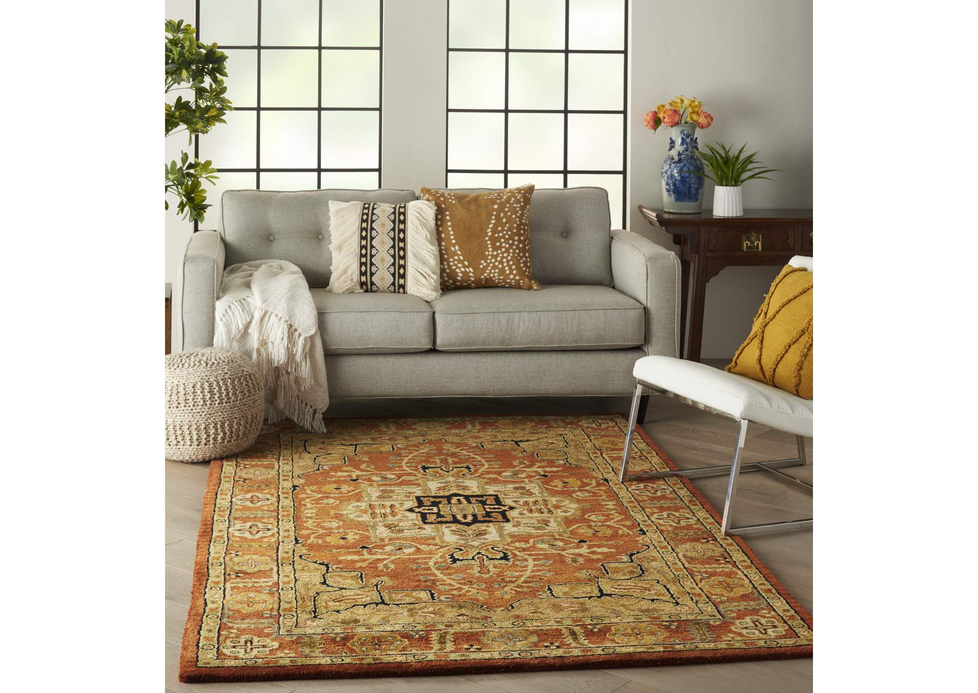 Nourison Jaipur JA33 Red Multicolor 6'x9' Area Rug,Nourison