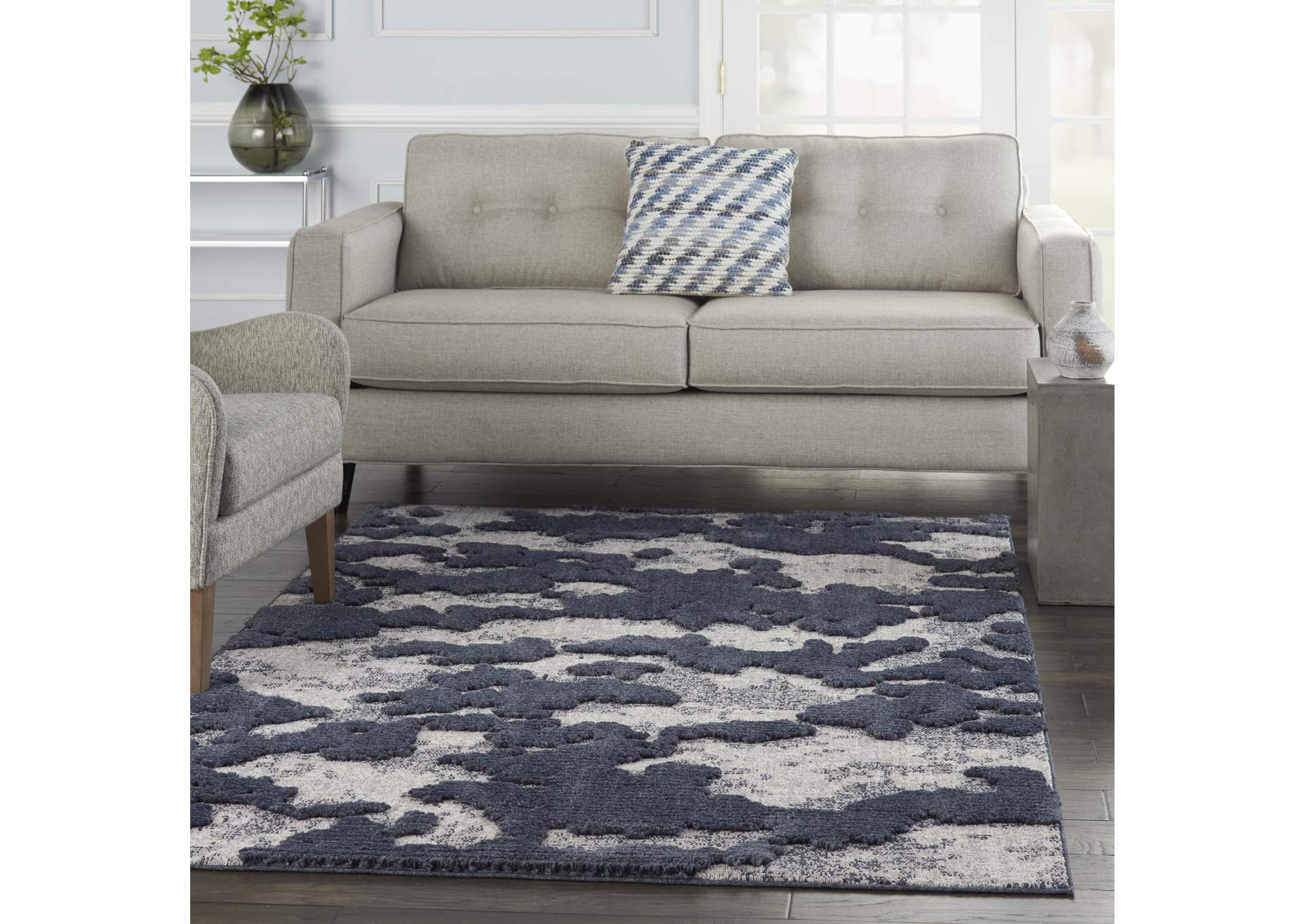 Nourison Zermatt 4' x 6' Grey Neutral Area Rug,Nourison