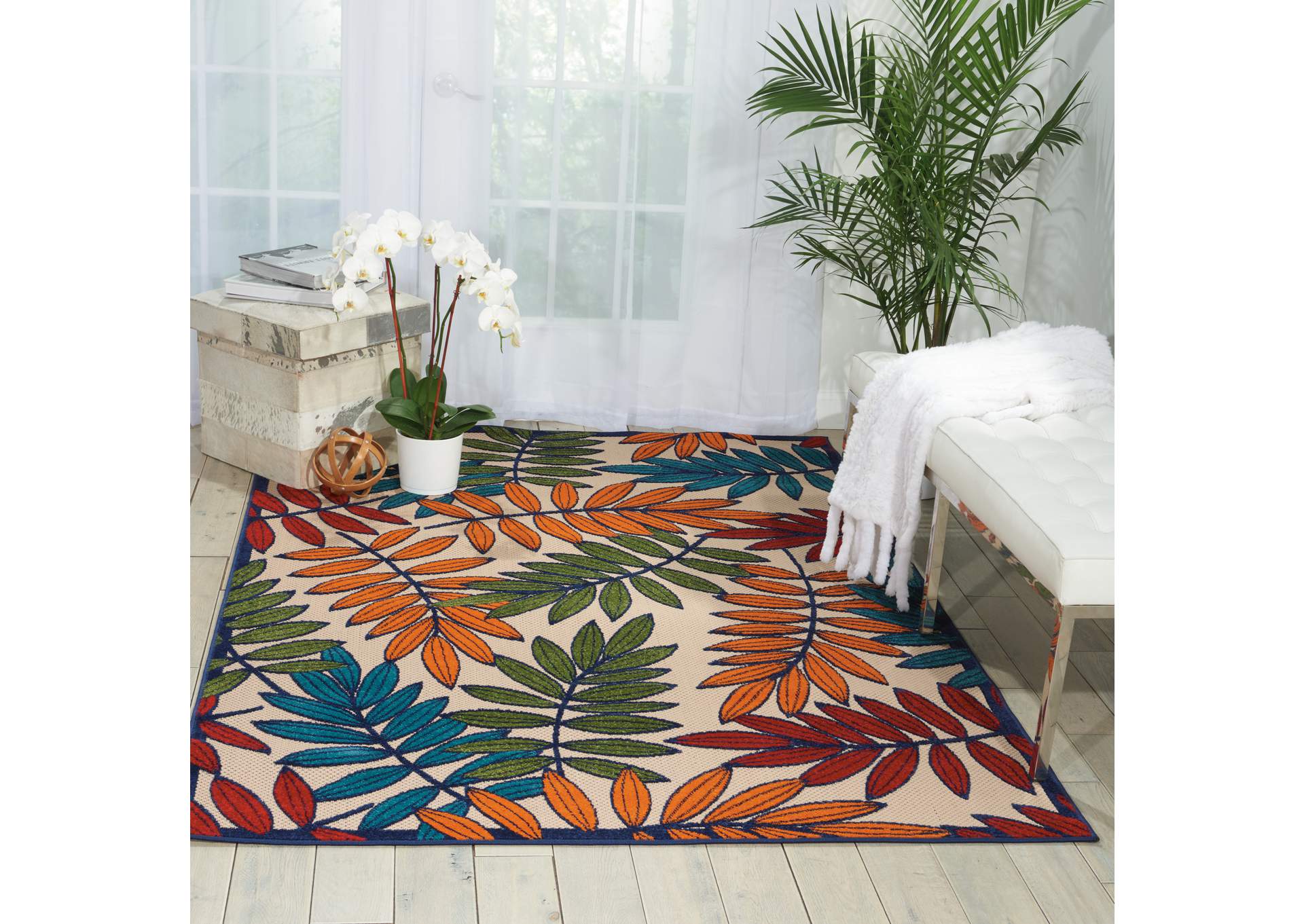 Nourison Aloha ALH18 Multicolor 5'x8' Indoor-outdoor Area Rug,Nourison