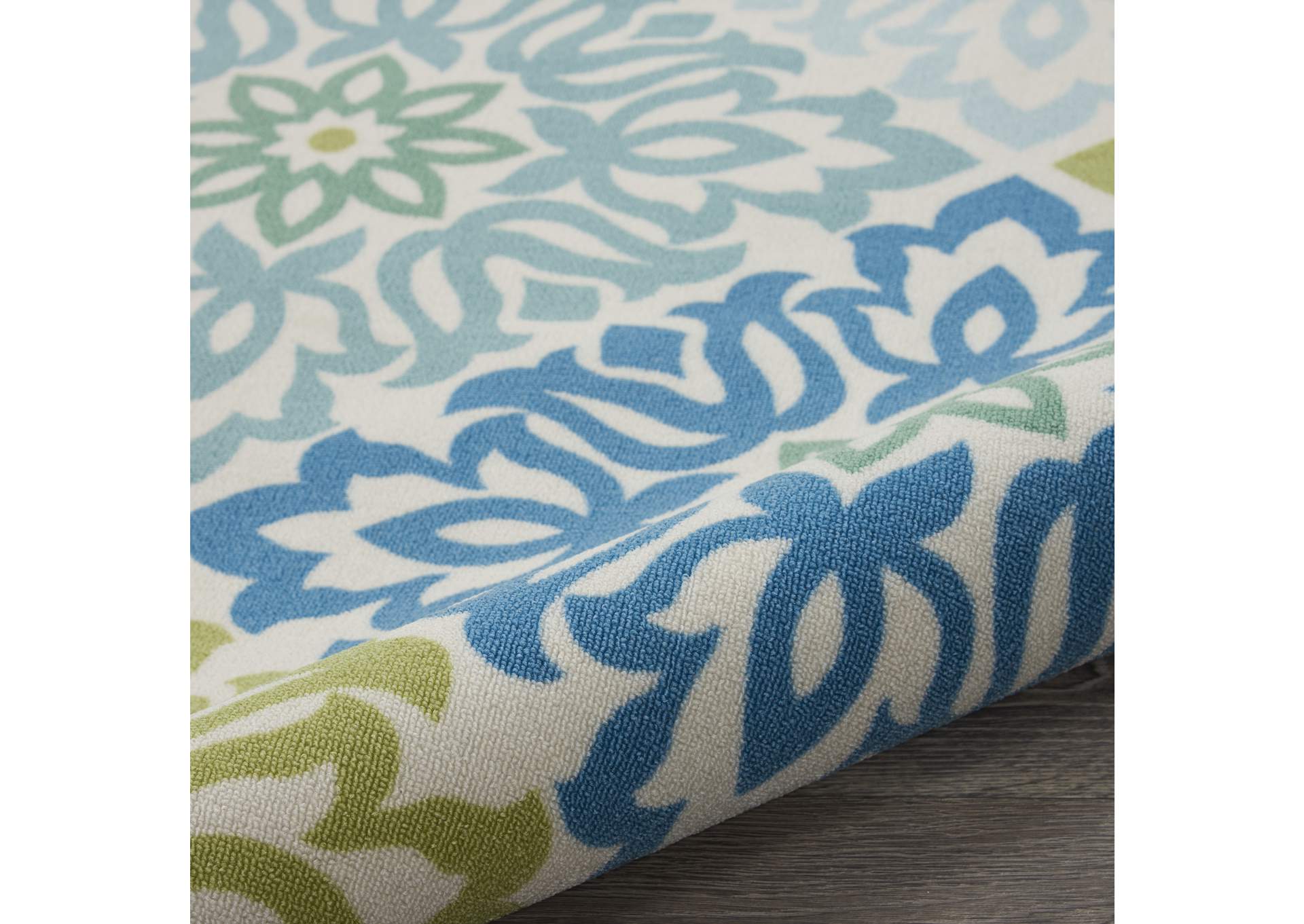 Waverly Sun N Shade SND23 Blue 8' Runner Hallway Rug,Nourison