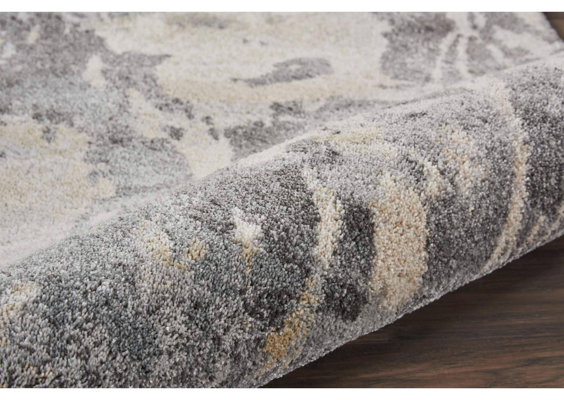 Nourison Fusion FSS10 Beige and Grey 5'x7' Modern Area Rug,Nourison