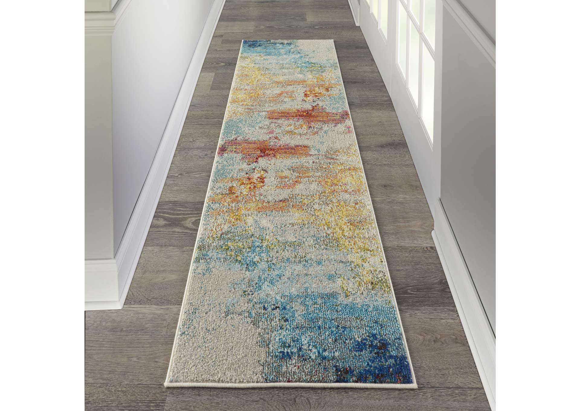 Nourison Celestial CES02 Multicolor 8' Runner Hallway Rug,Nourison