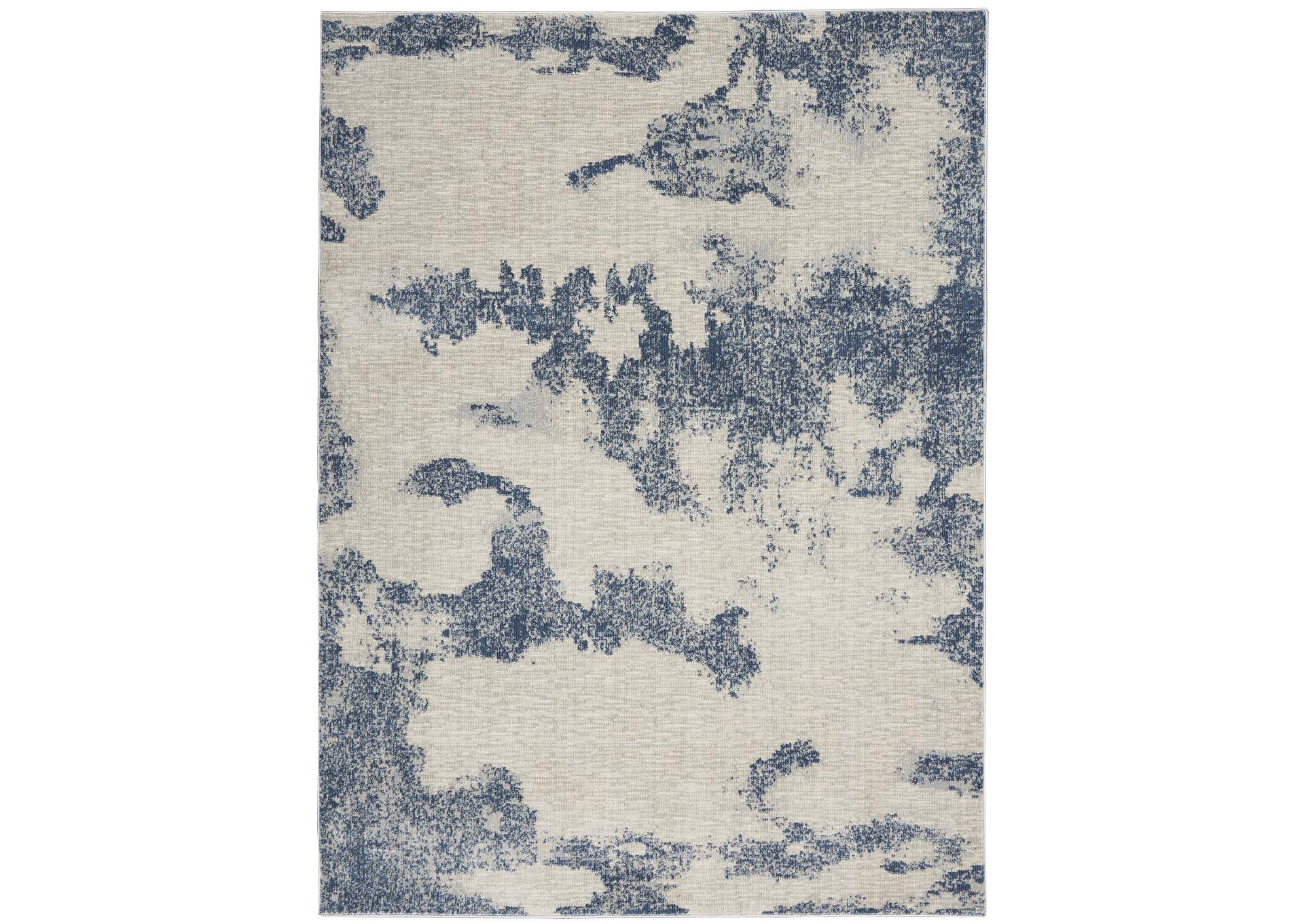 Nourison Etchings 4' x 6' Ivory/Light Blue Abstract Area Rug,Nourison