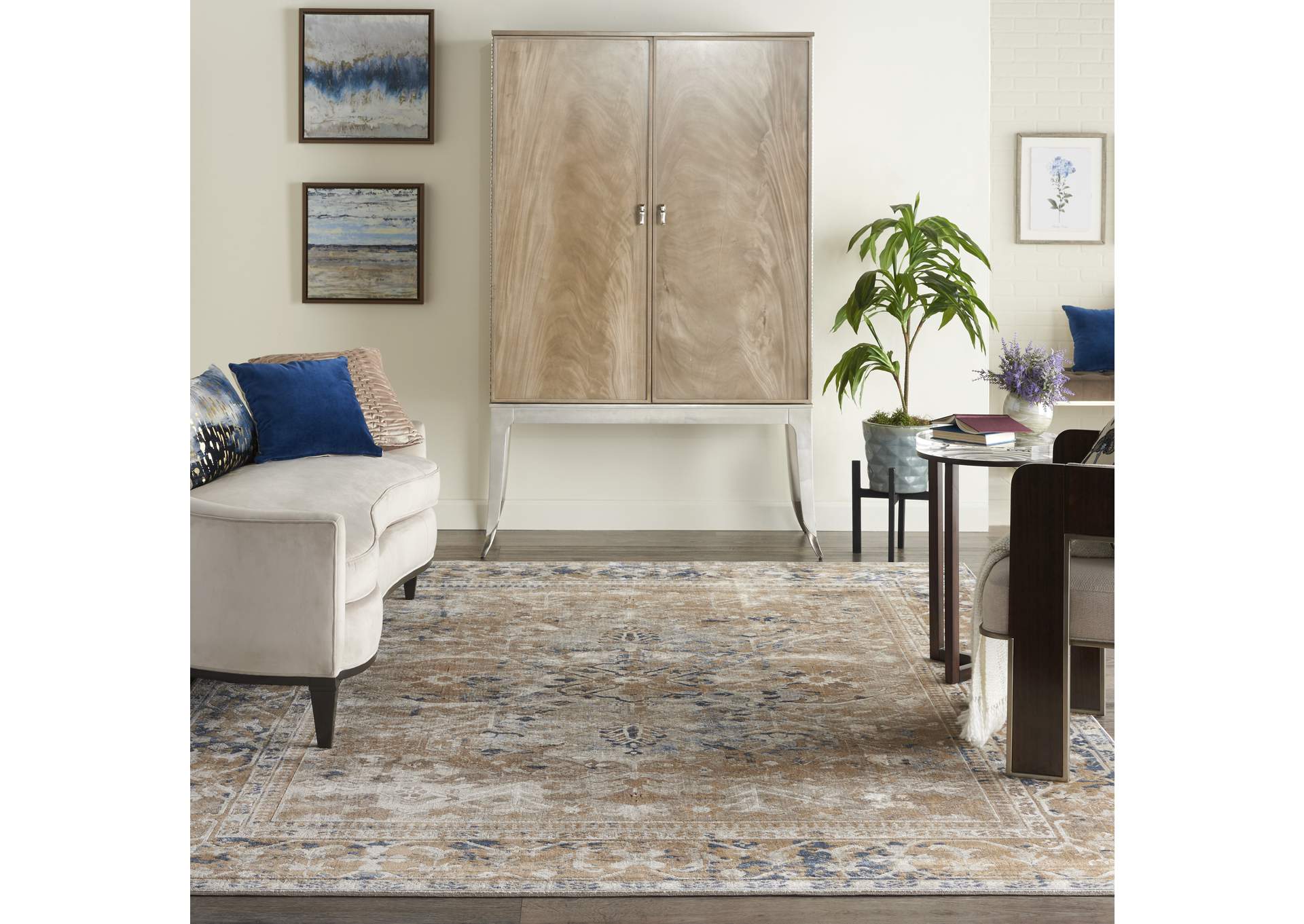 kathy ireland Home Malta MAI05 Beige 9'x12' Rug,Nourison