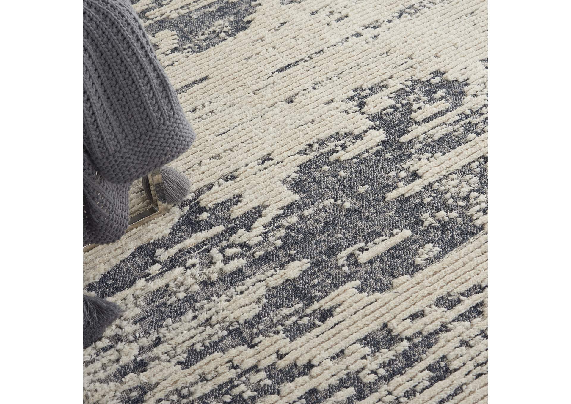 Nourison Zermatt 8' x 10' Blue Neutral Area Rug,Nourison