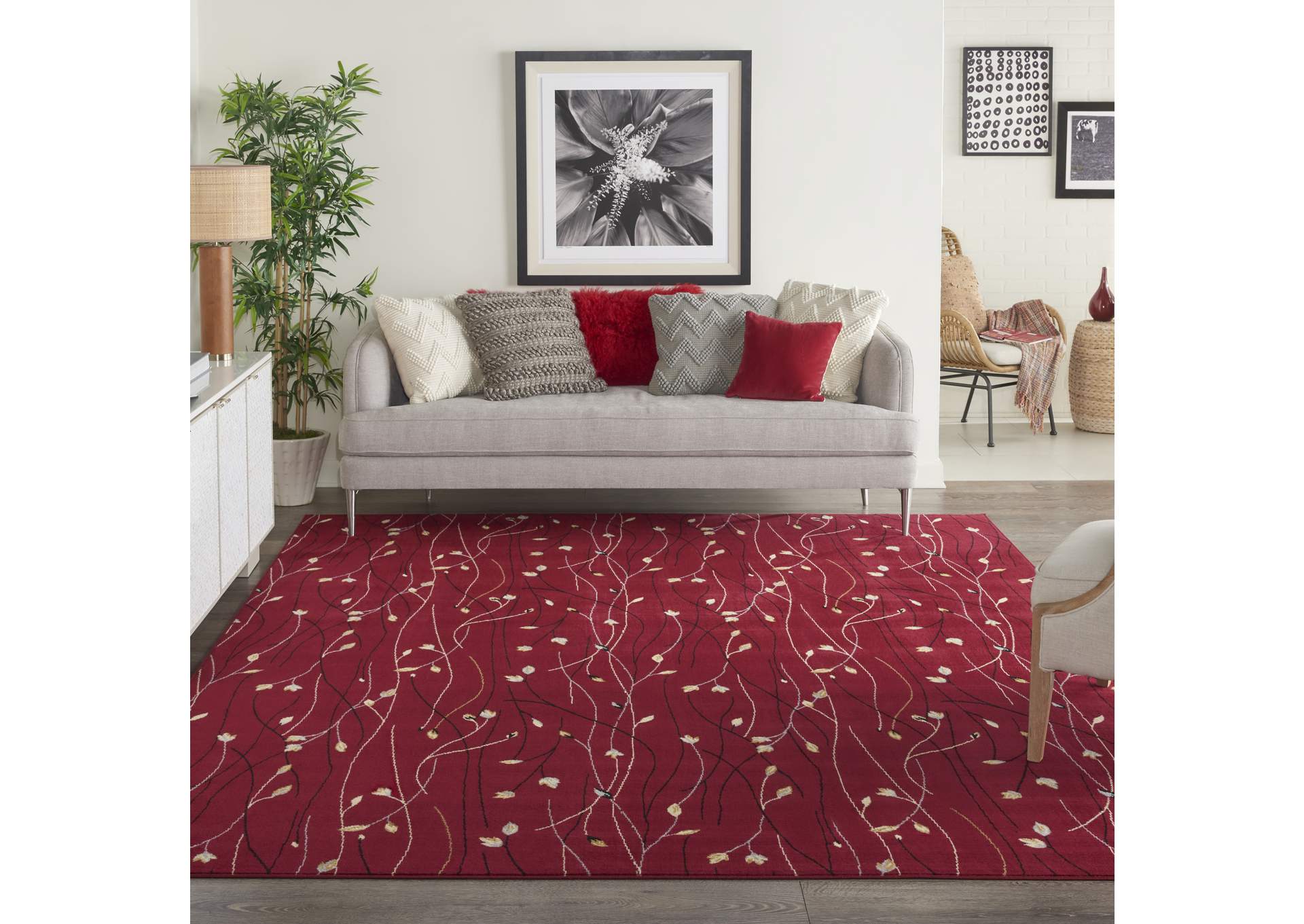 Nourison Grafix GRF15 Red 9'x12' Area Rug,Nourison