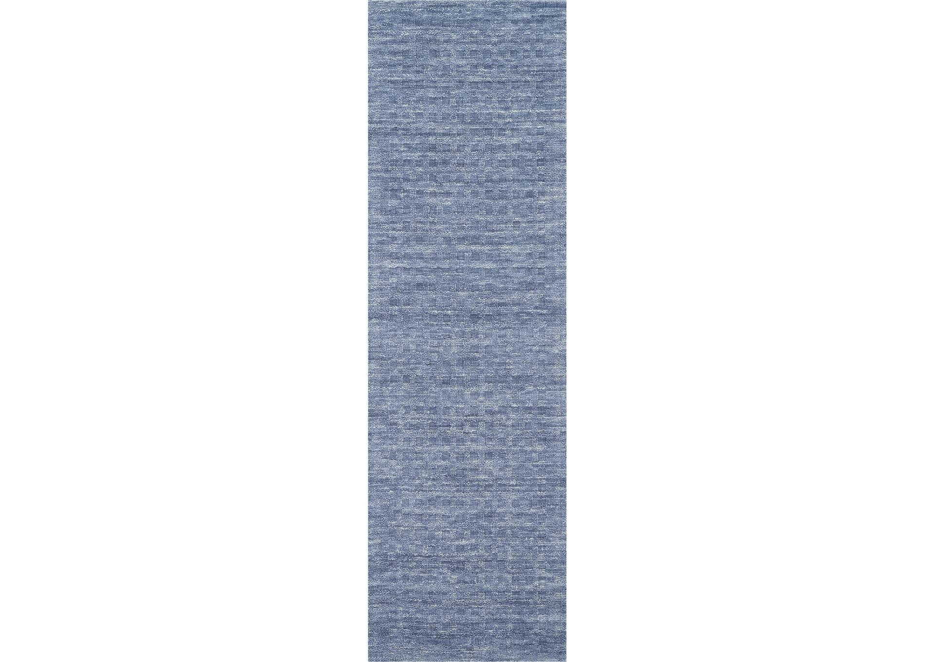 Nourison Marana MNN01 Dark Blue 8' Runner Wool Hallway Rug,Nourison