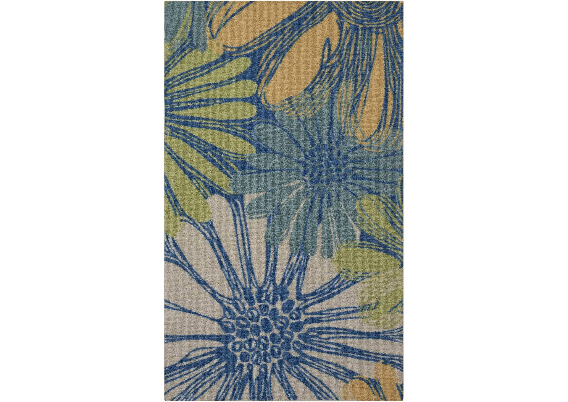 Nourison Home & Garden 2'x4' Blue Area Rug,Nourison