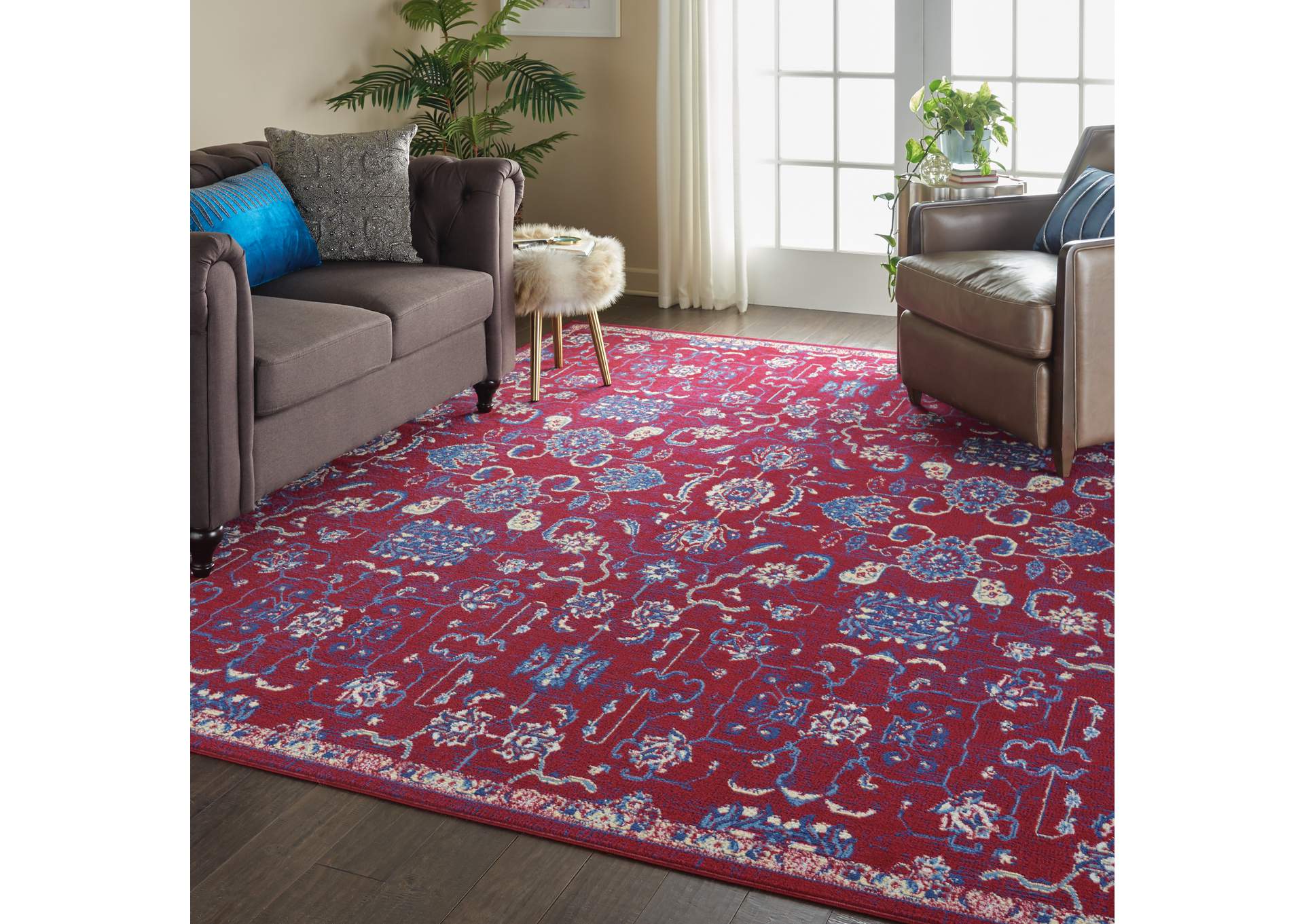 Nourison Grafix GRF36 Red 8'x10' Large Rug,Nourison