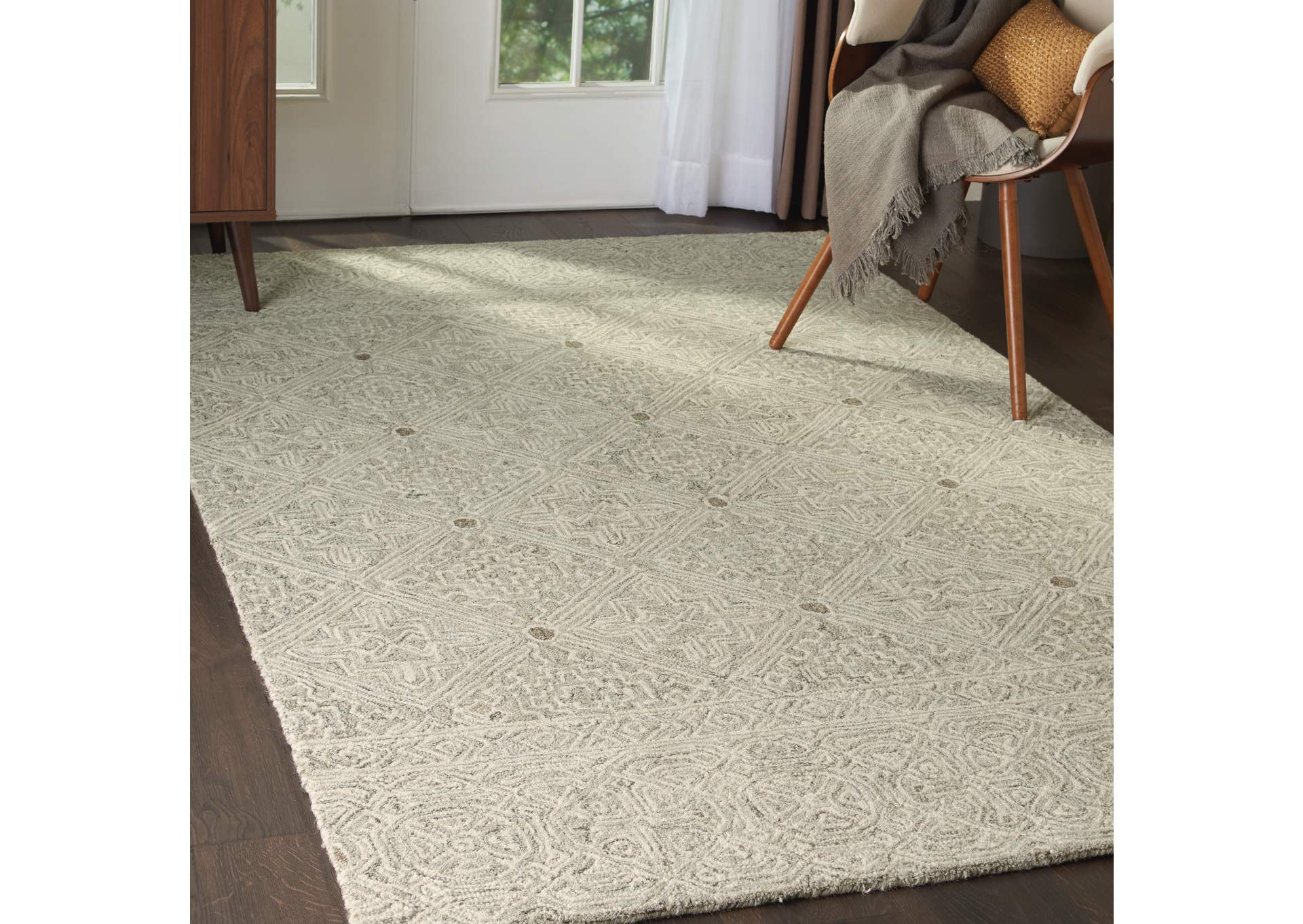 Nourison Azura AZM01 Grey 5'x8' Farmhouse Area Rug,Nourison