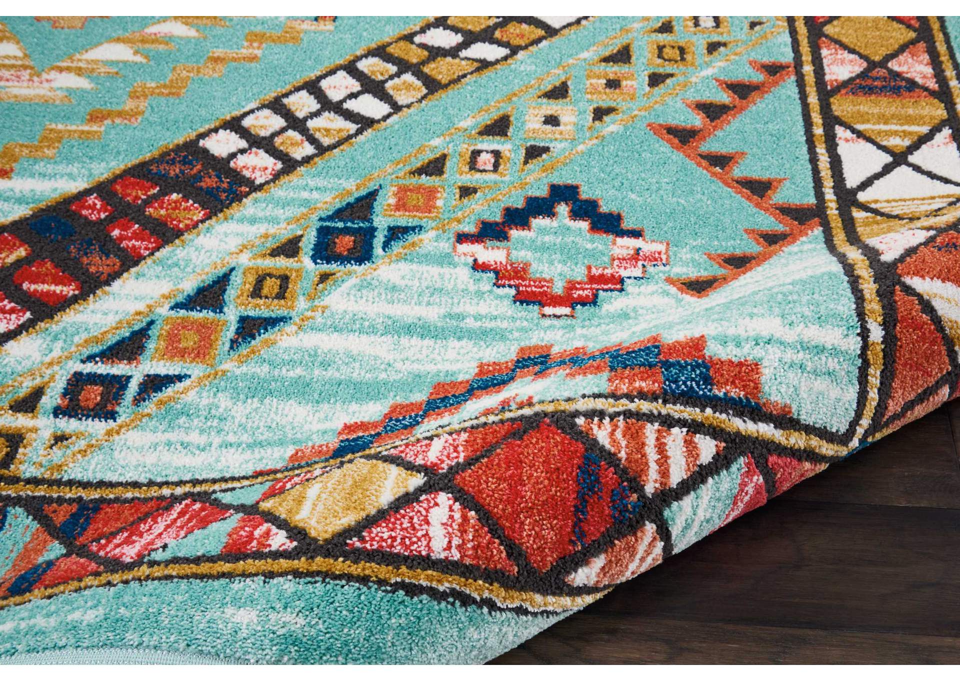 Nourison South Western NAV02 Blue Multicolor 8'x11' Oversized Rug,Nourison