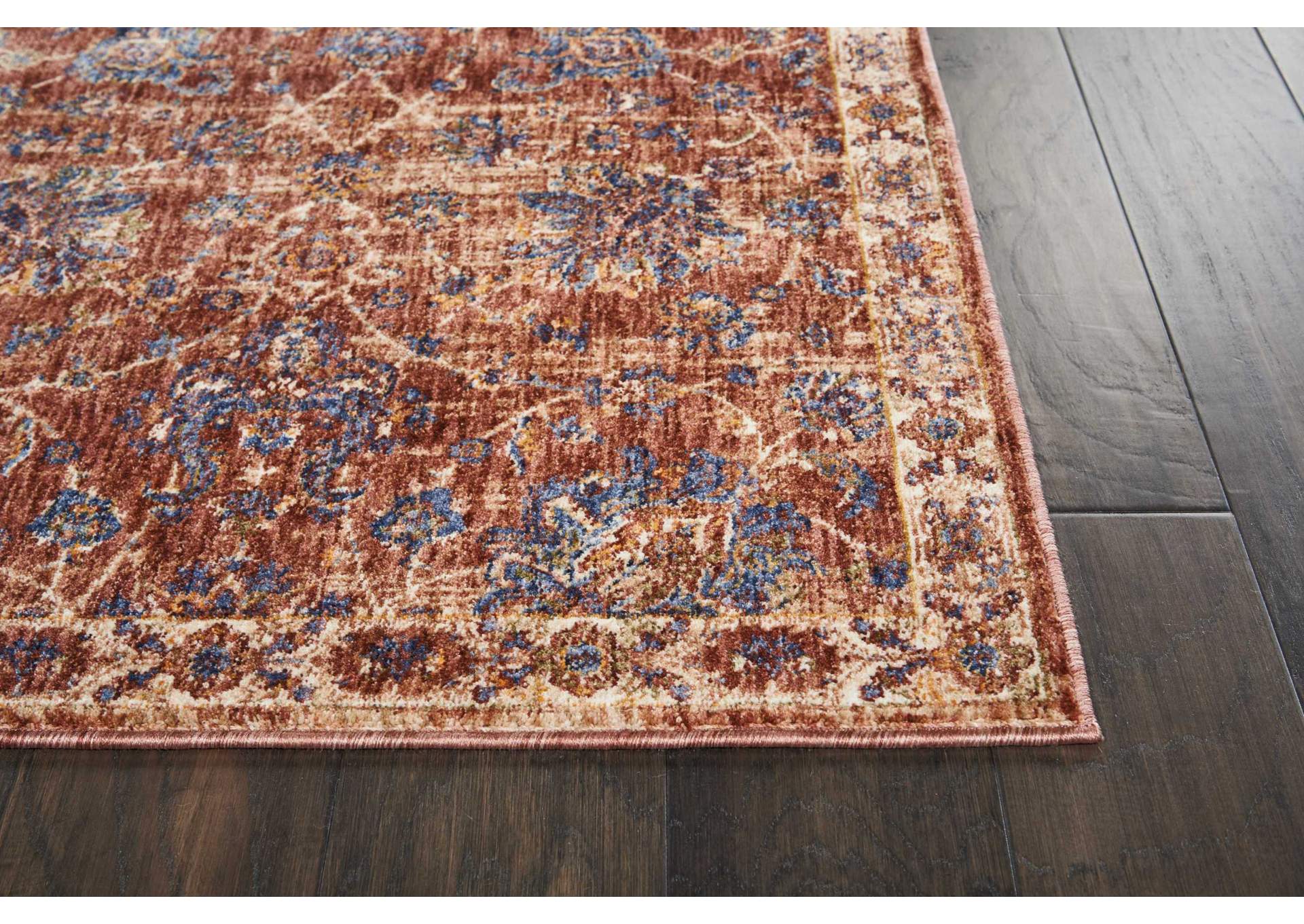 Nourison Lagos LAG02 Red 8' Runner Hallway Rug,Nourison