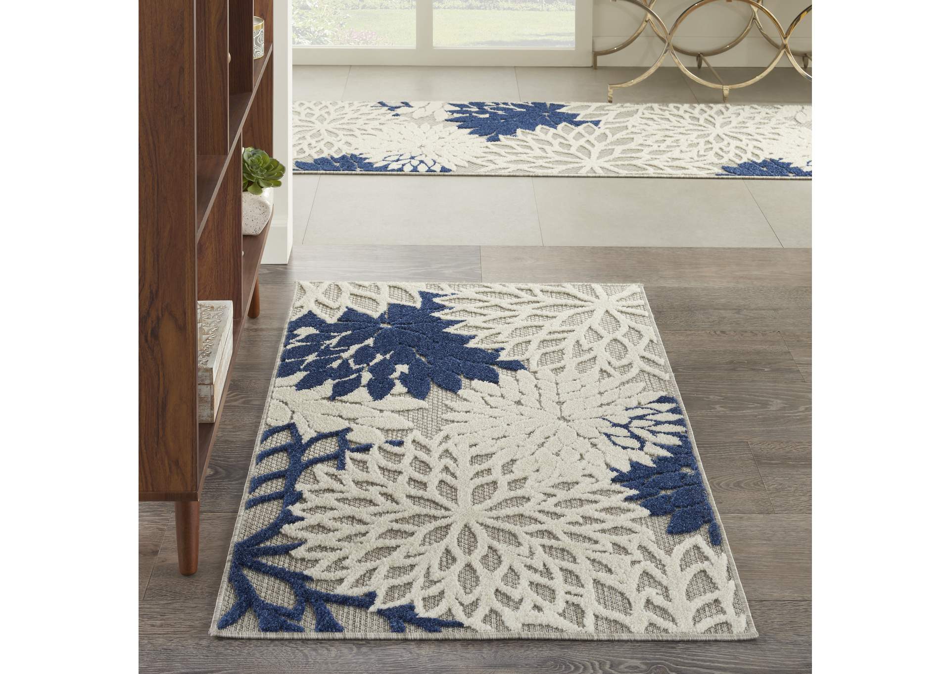 Nourison Aloha 3'x4' Ivory Navy Area Rug,Nourison