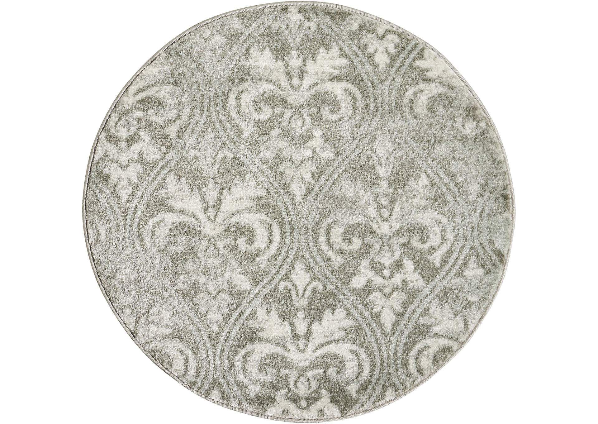 Nourison Euphoria EUP06 Grey 3' Round Area Rug,Nourison