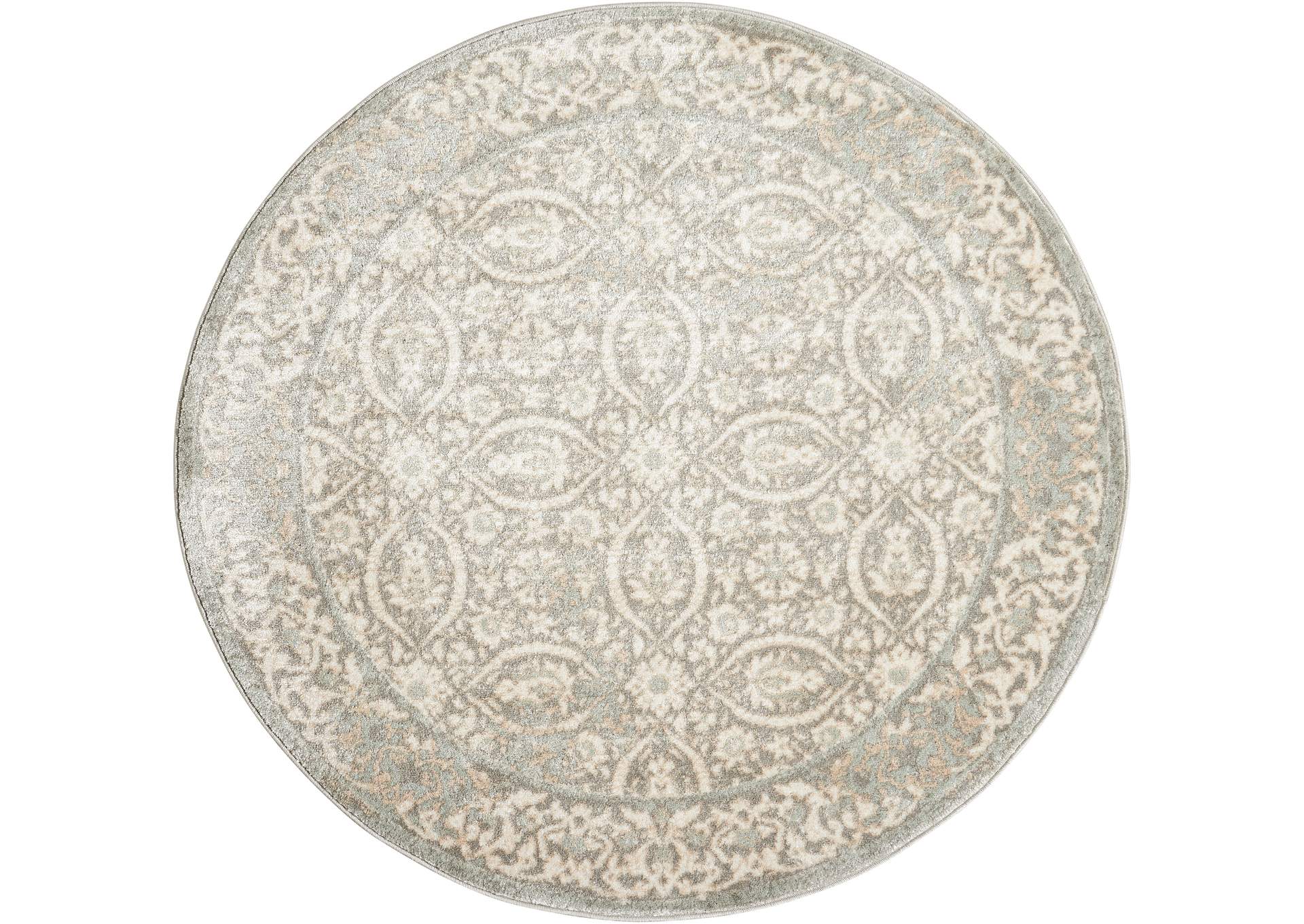Nourison Euphoria EUP05 Grey 5' Round Area Rug,Nourison