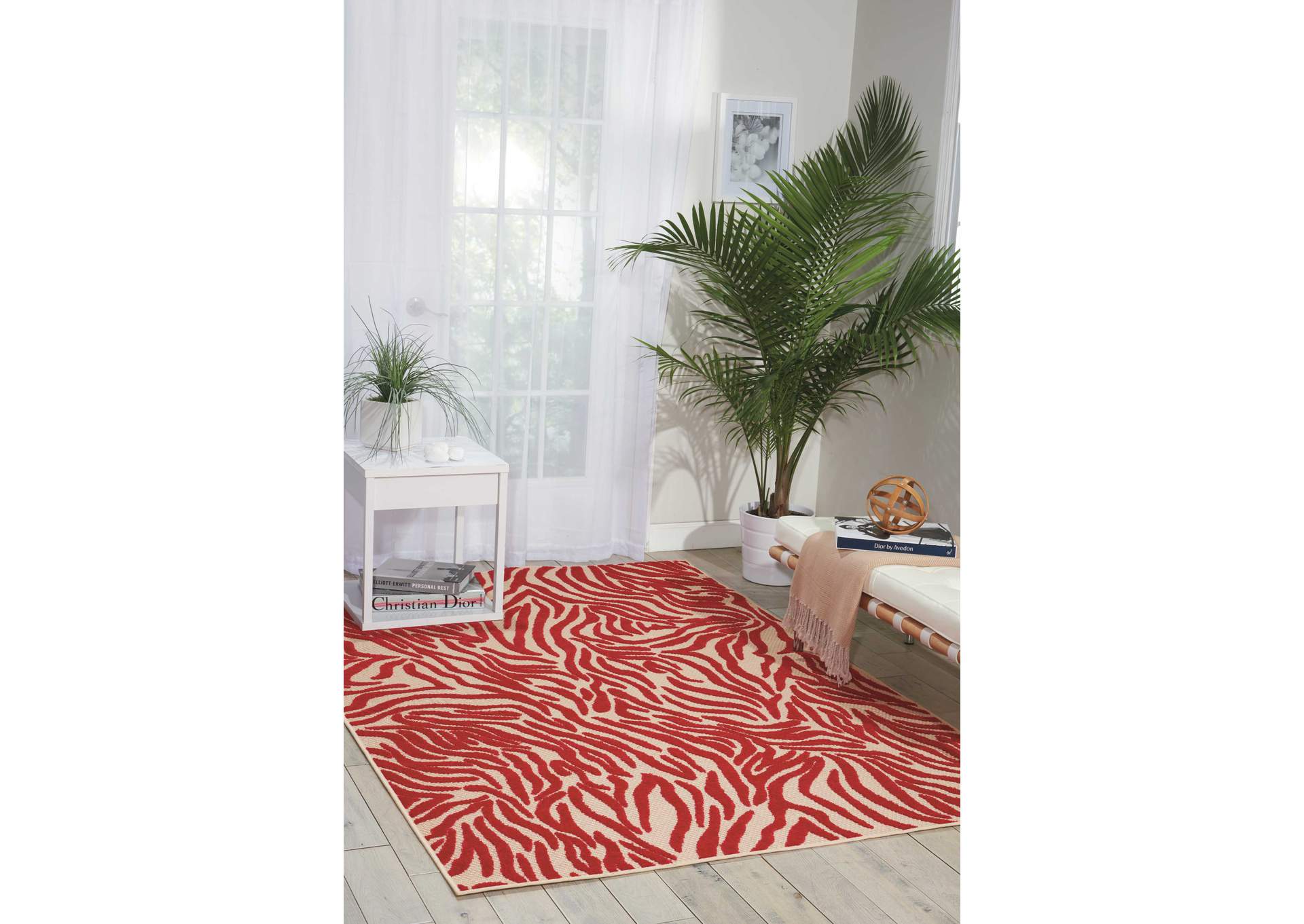 Nourison Aloha ALH04 Red 4'x6' Indoor-outdoor Area Rug,Nourison