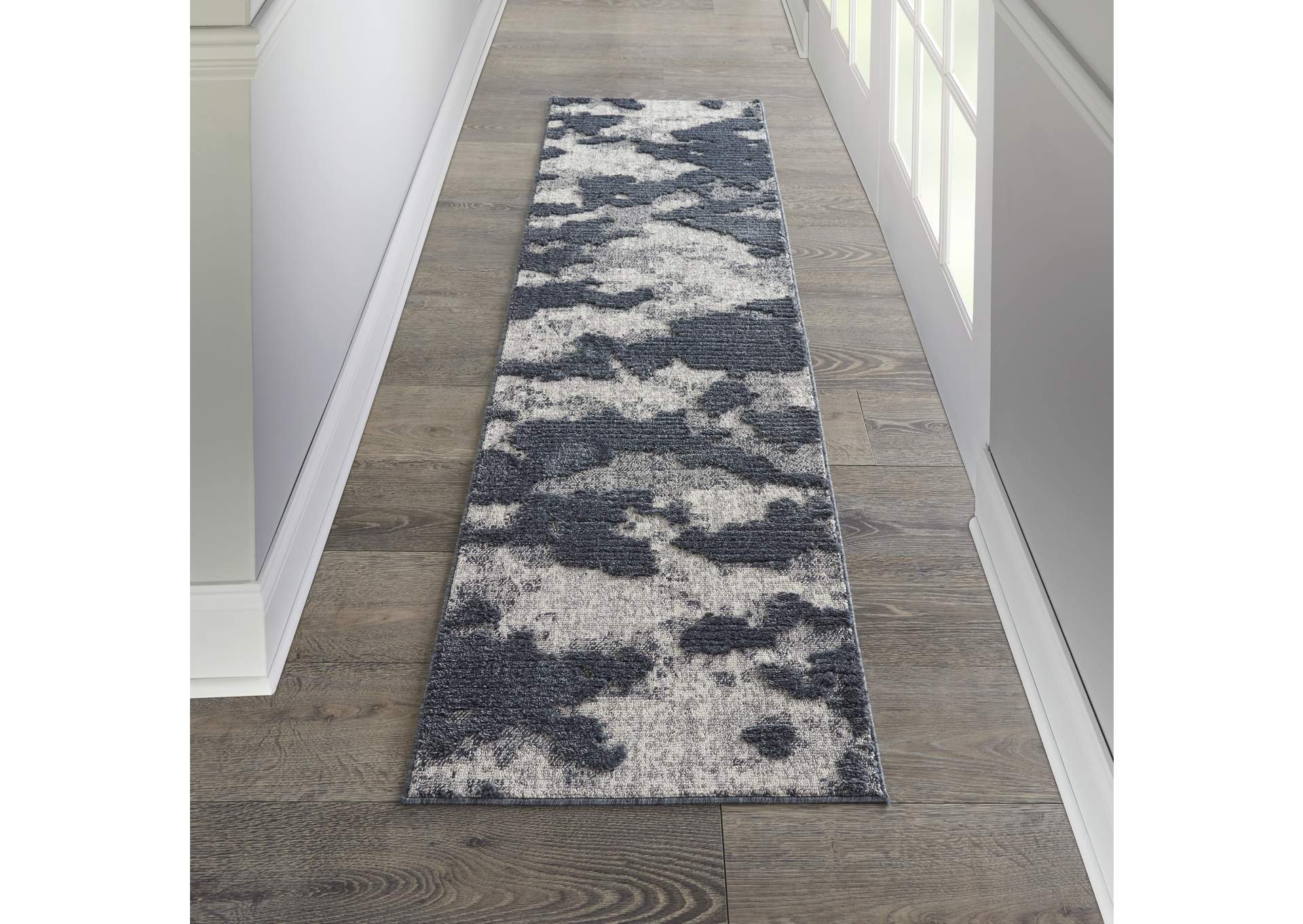 Nourison Zermatt 8' Runner Grey Neutral Area Rug,Nourison
