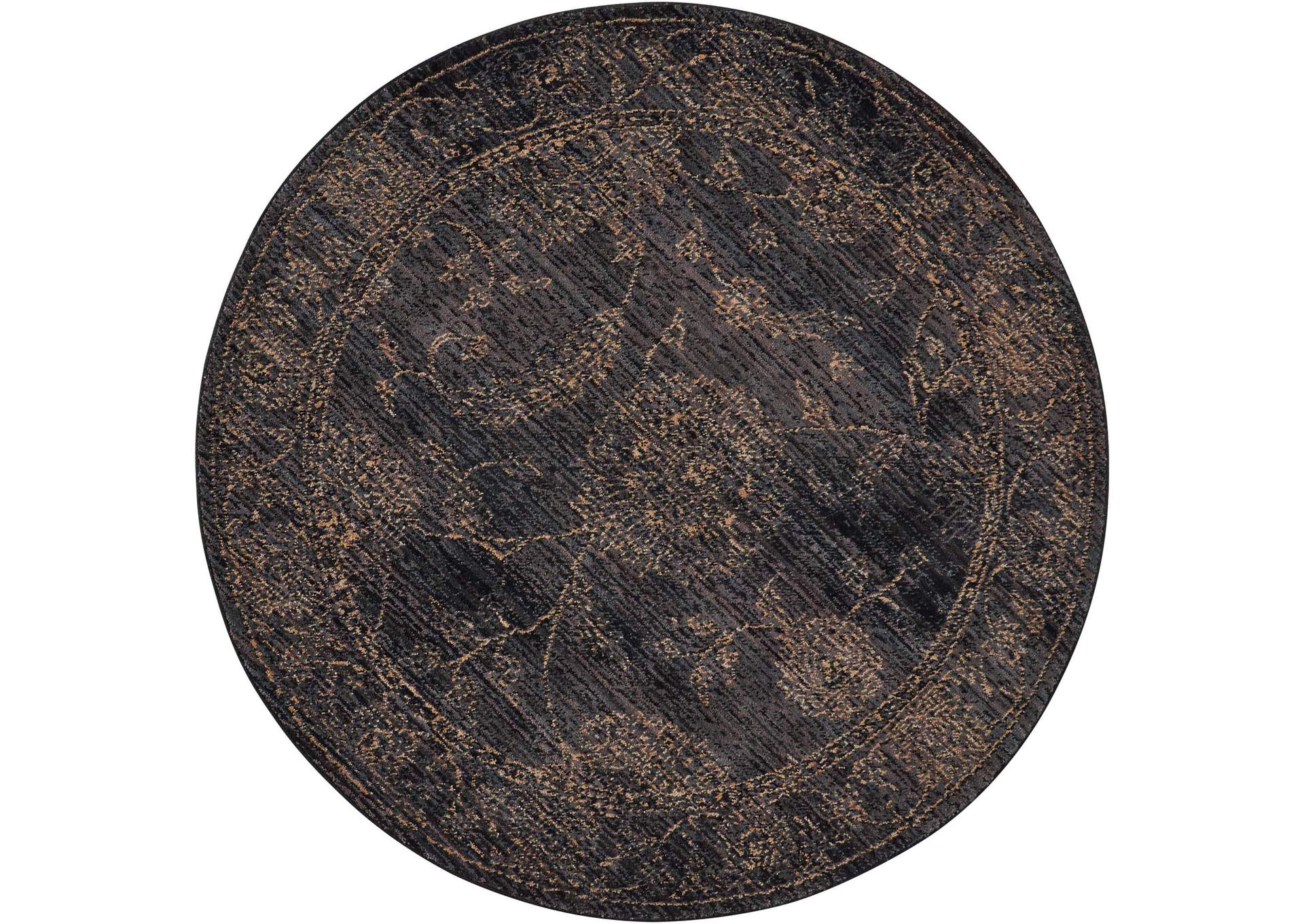 Nourison 2020 NR202 Charcoal 5' Round Area Rug,Nourison