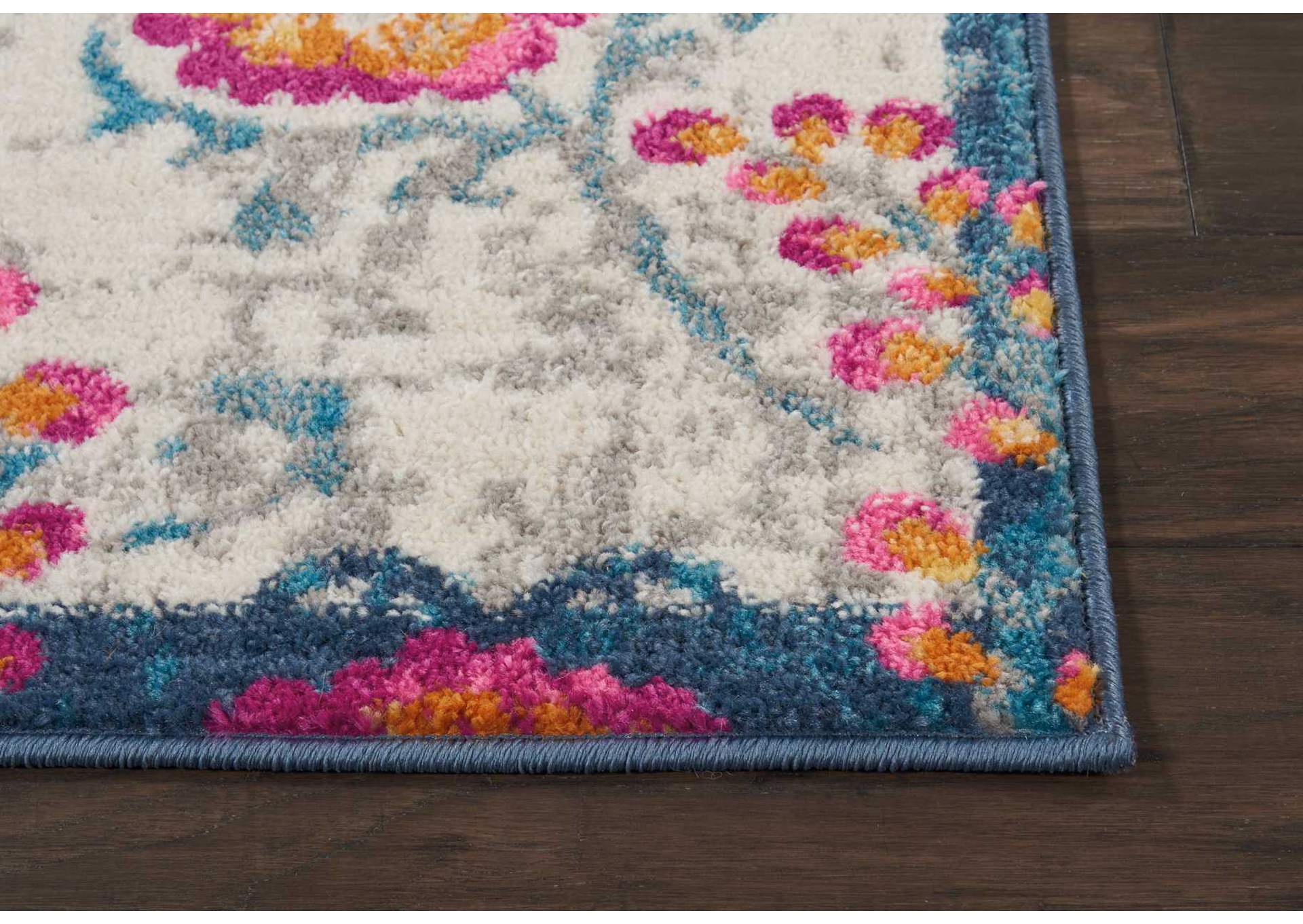 Nourison Passion PSN19 White Multicolor 8' Runner Hallway Rug,Nourison