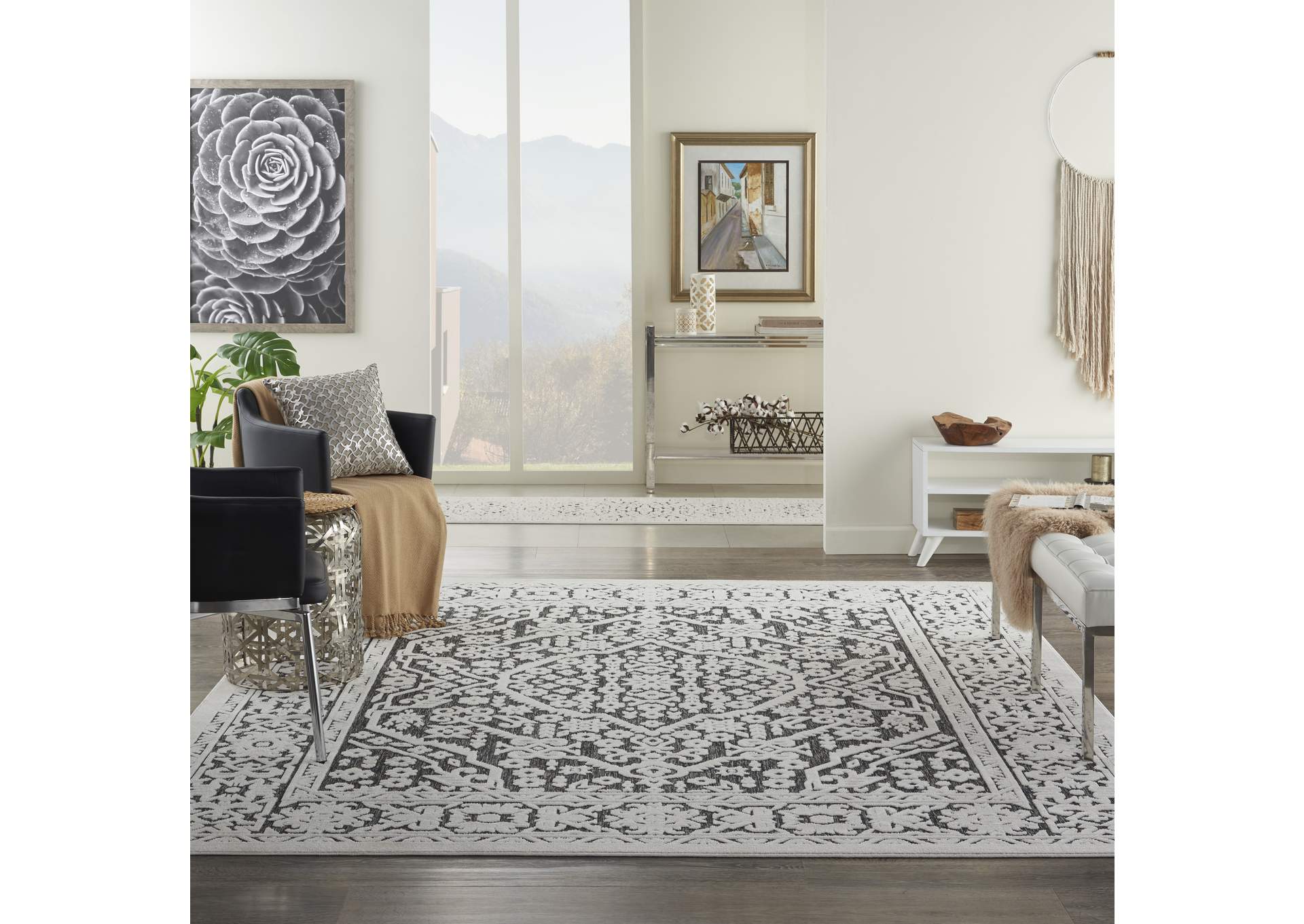 Nourison Key Largo 9'x12' Dark Grey Area Rug,Nourison