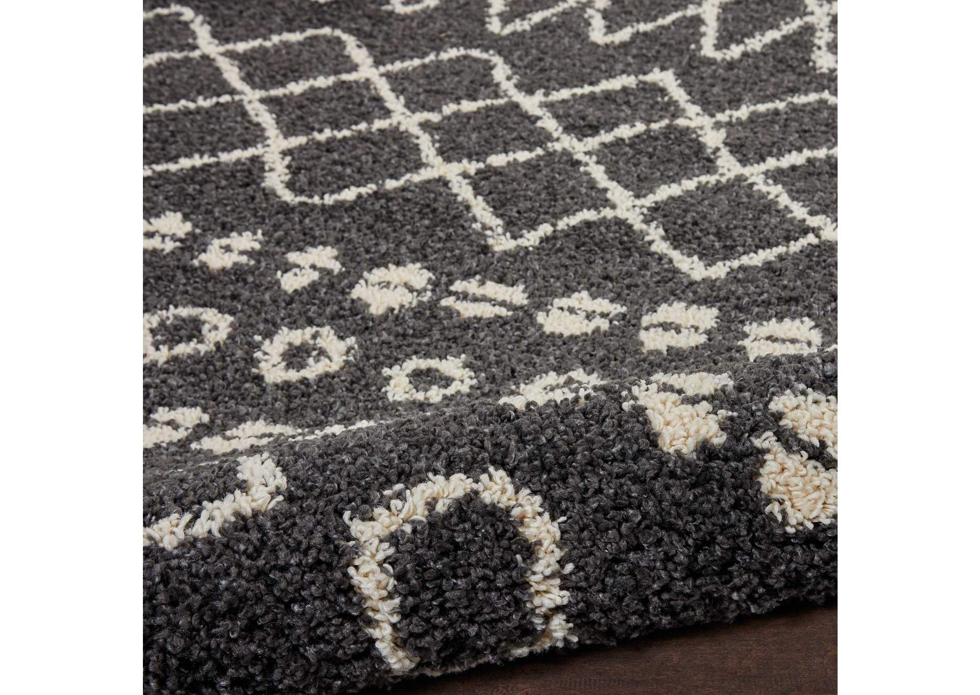 Nourison Moroccan Shag MRS02 Black 9'x13' Oversized Rug,Nourison