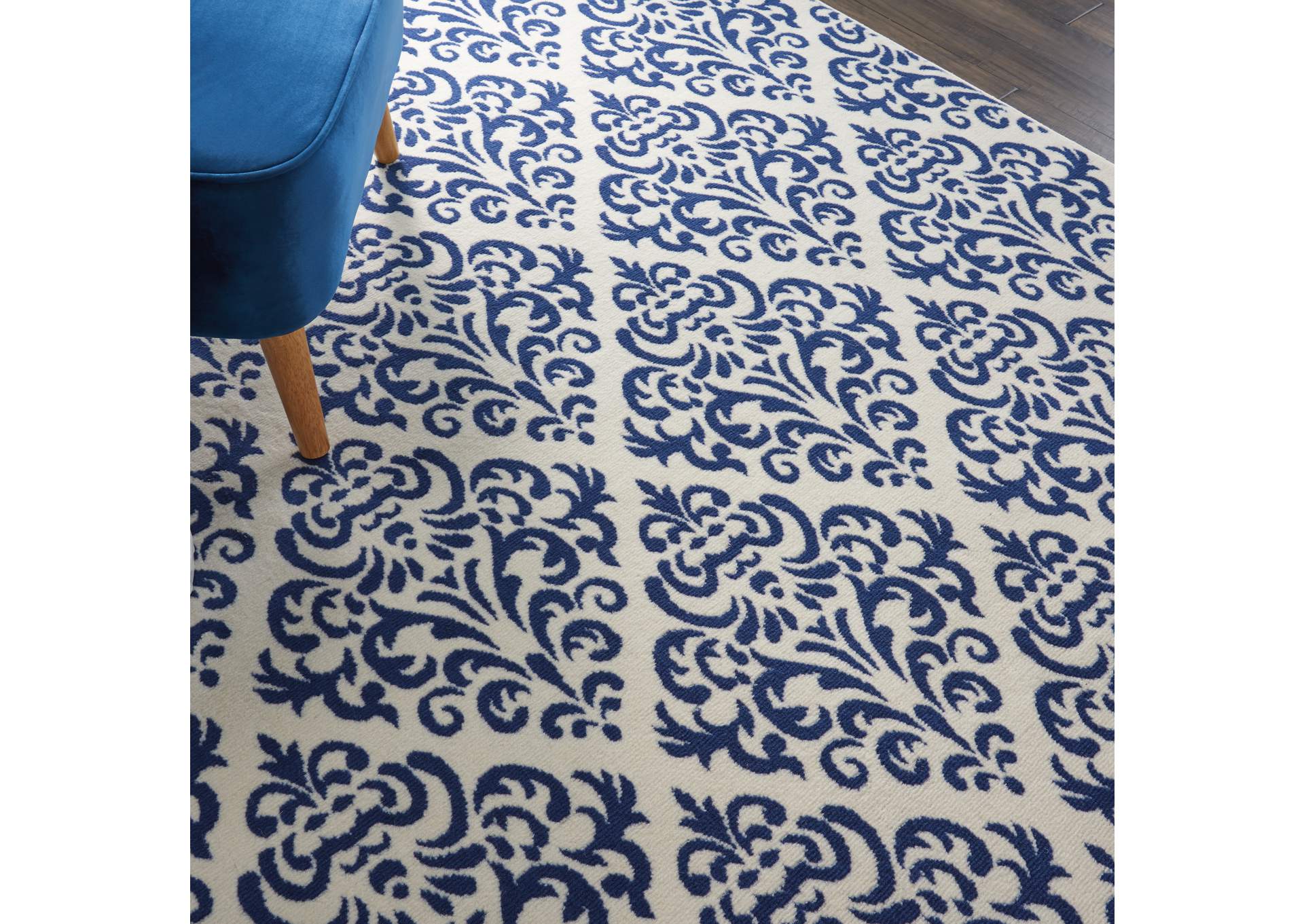 Nourison Grafix GRF06 Navy Blue and White 6'x9' Area Rug,Nourison