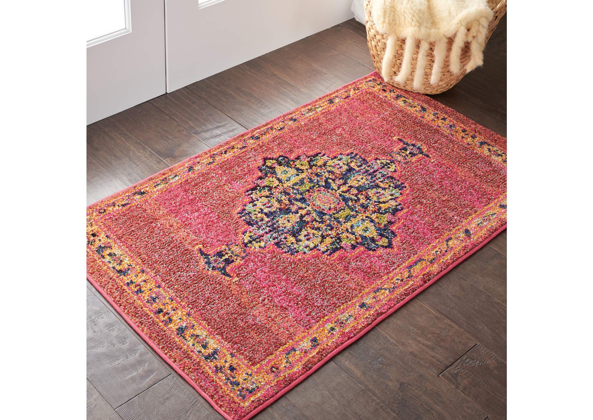 Nourison Passionate 2' X 4' Pink Multicolor Boho Area Rug,Nourison