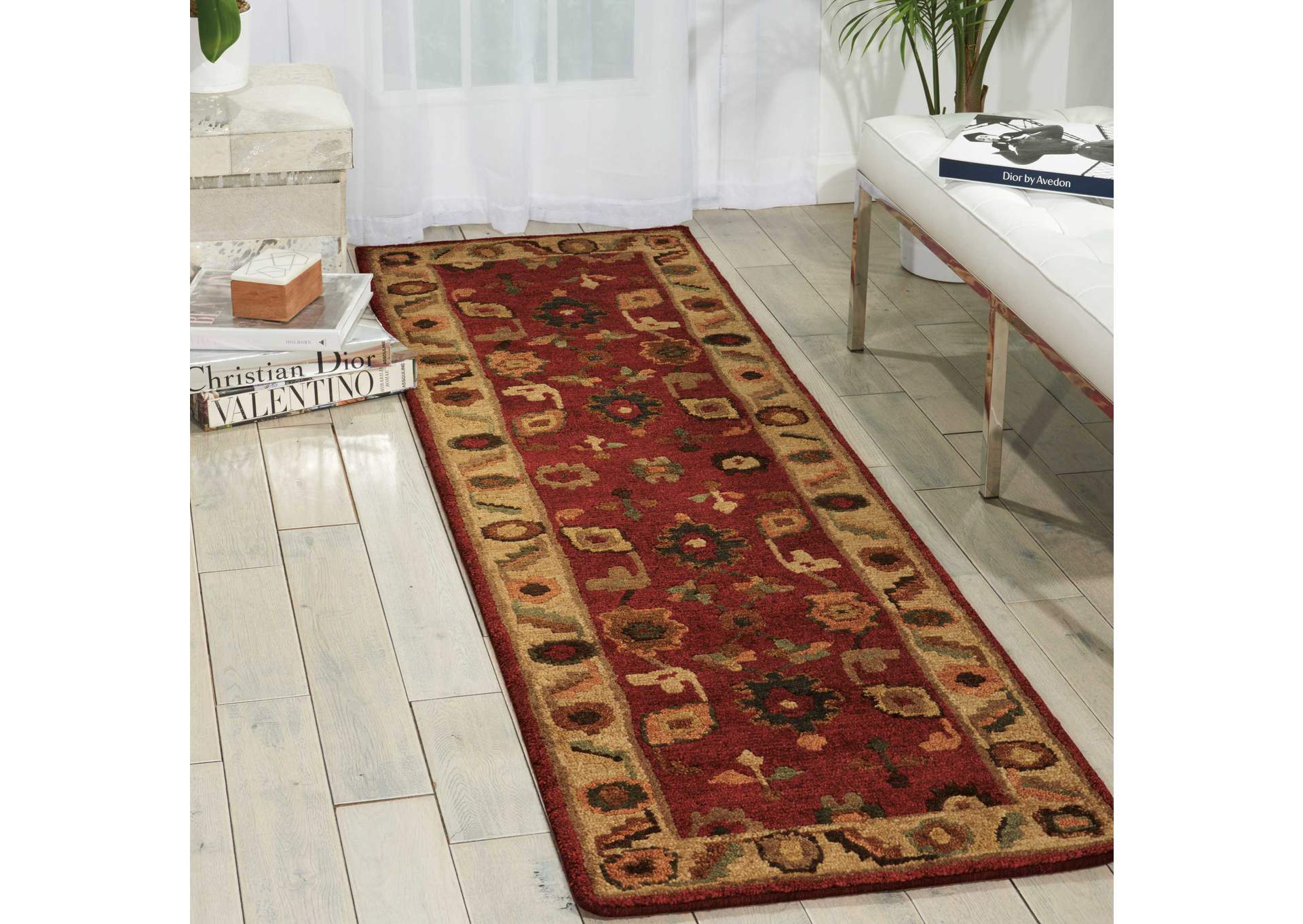 Nourison Tahoe TA08 Red 8' Runner Hallway Rug,Nourison