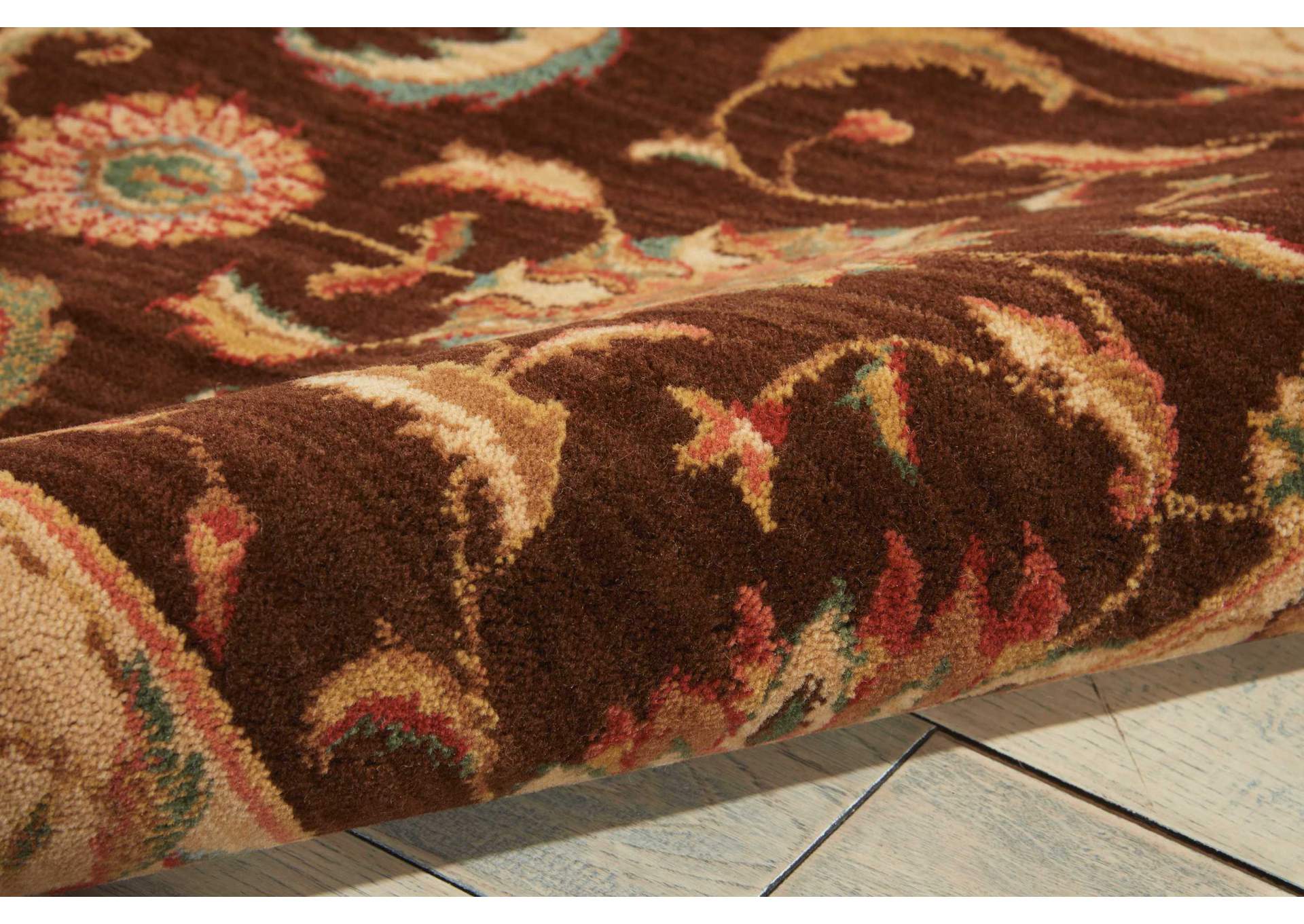 Nourison Living Treasures LI04 Brown 12' Runner Hallway Rug,Nourison