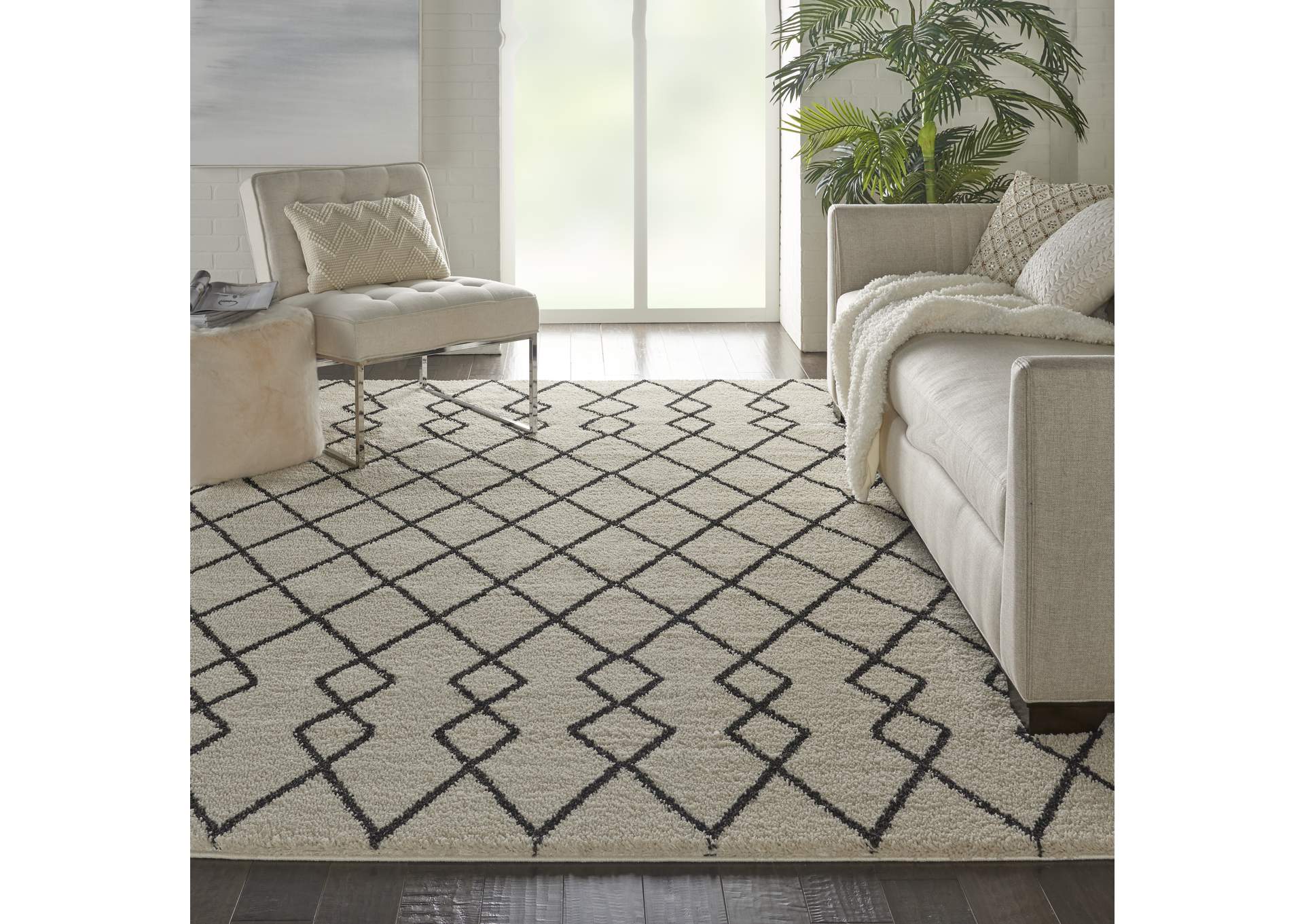 Nourison Martil MAT01 Ivory White 9'x12' Oversized Plush Rug,Nourison