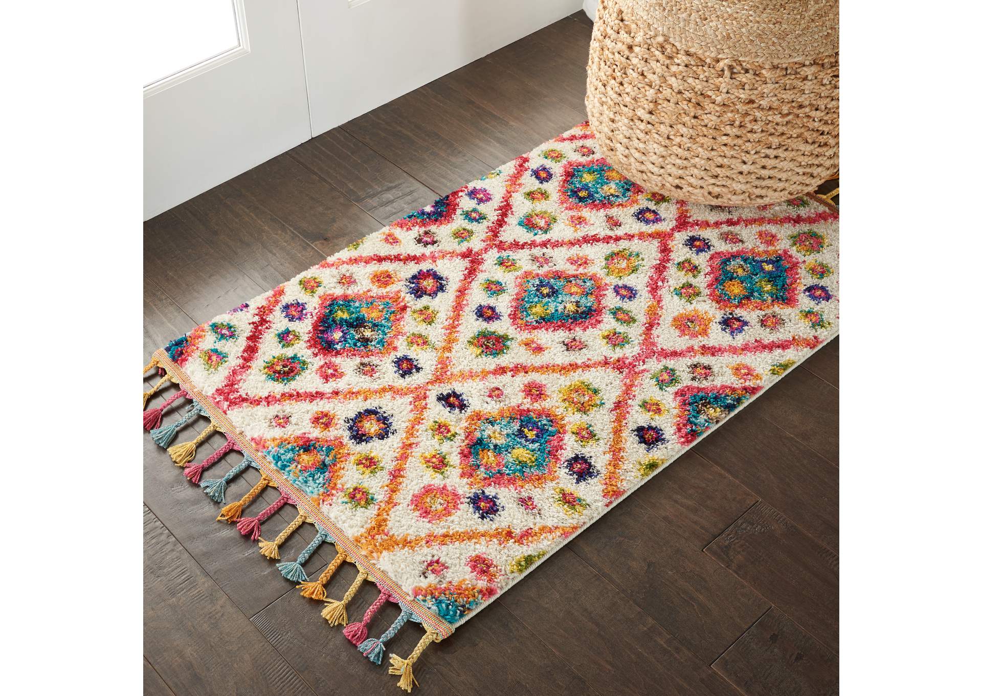 Nourison Nomad 2' X 4' White Multicolor Colorful Area Rug,Nourison
