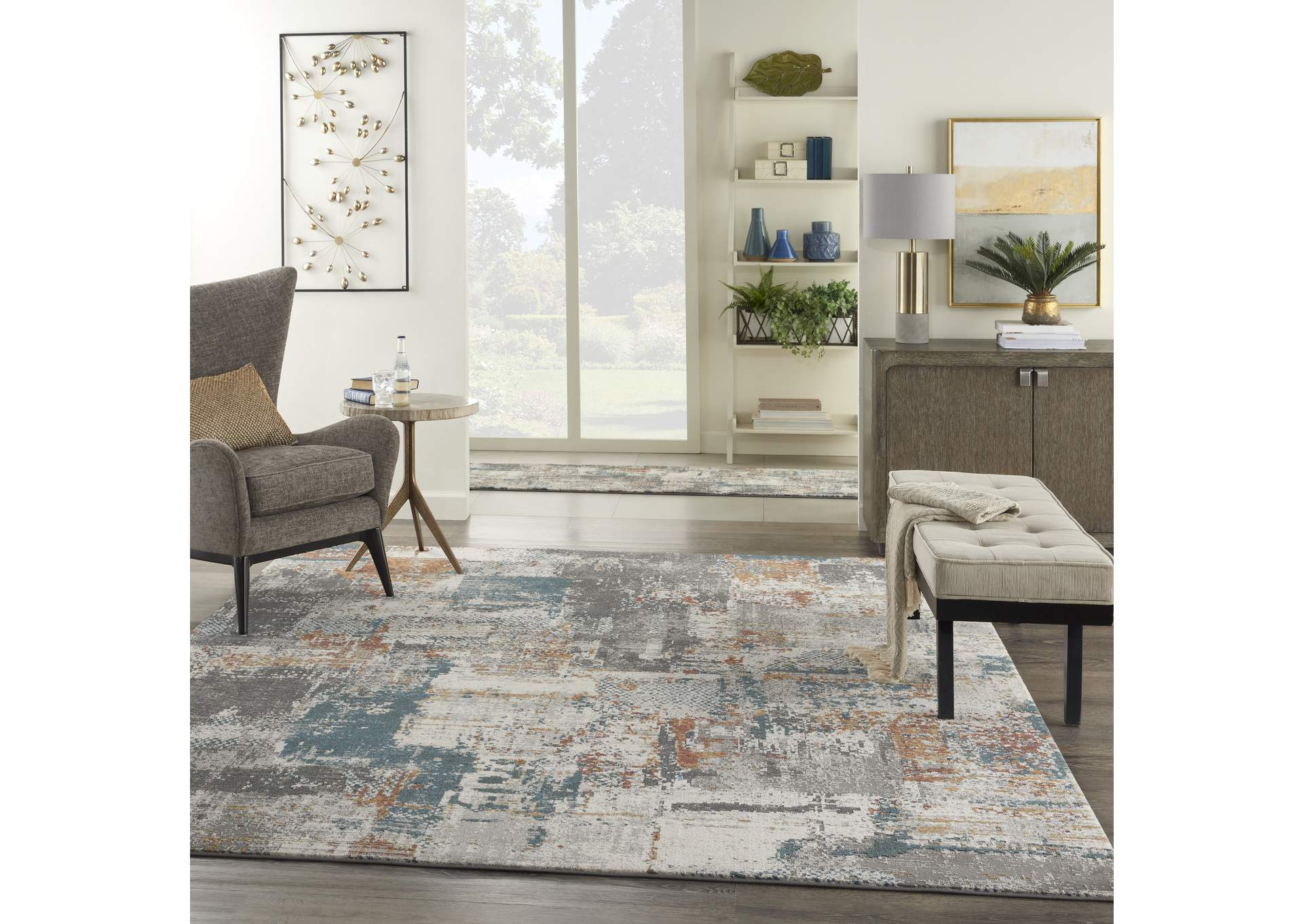 Nourison Tangra 9'x12' Grey Multi Area Rug,Nourison