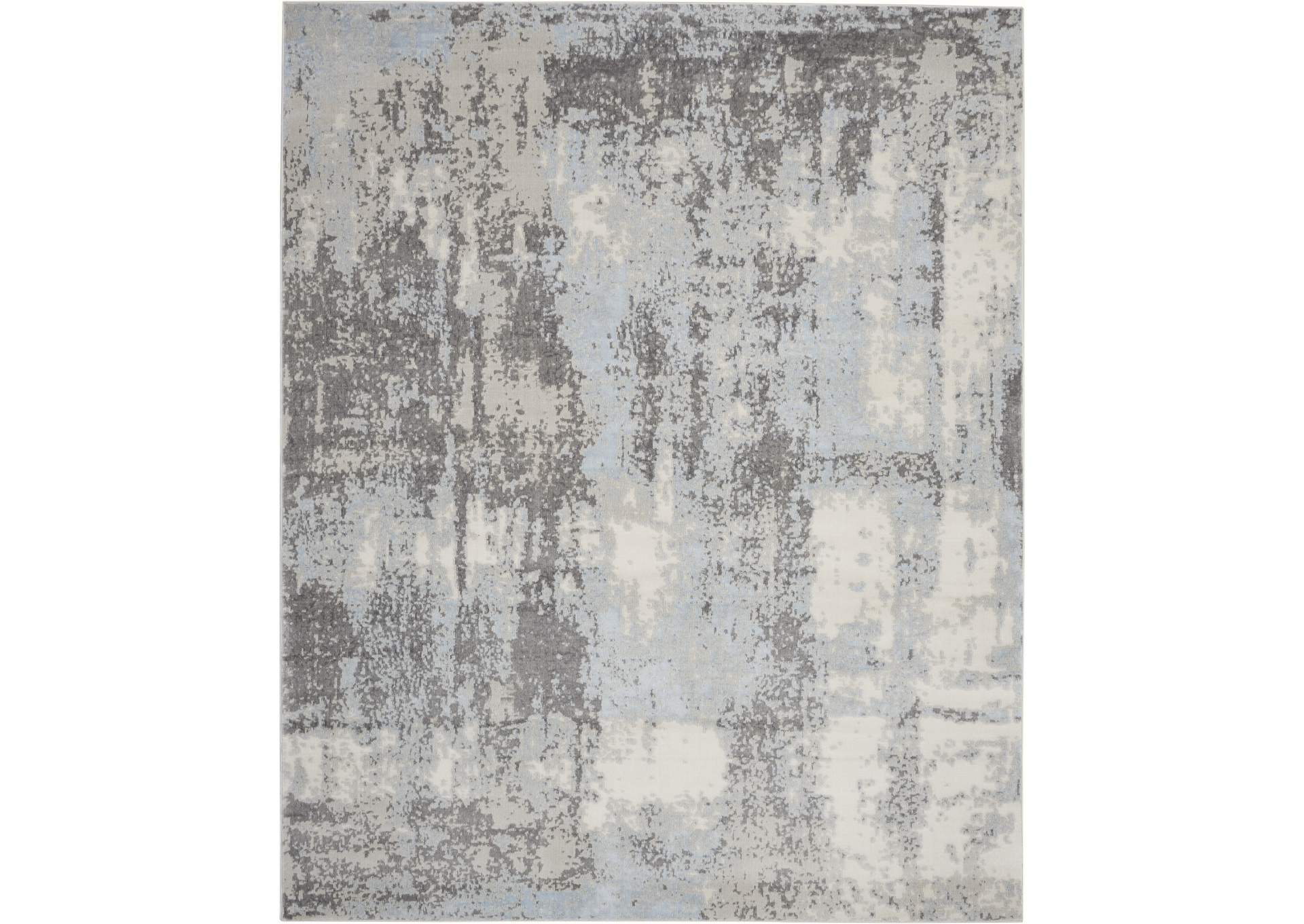 Nourison Etchings 8' x 10' Grey/Light Blue Painterly Area Rug,Nourison