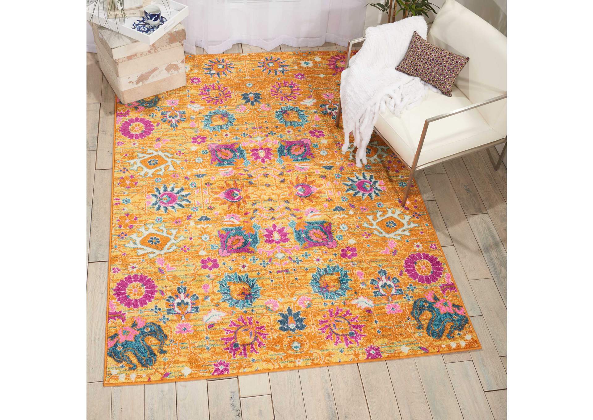 Nourison Passion PSN01 Orange 4'x6' Boho Area Rug,Nourison